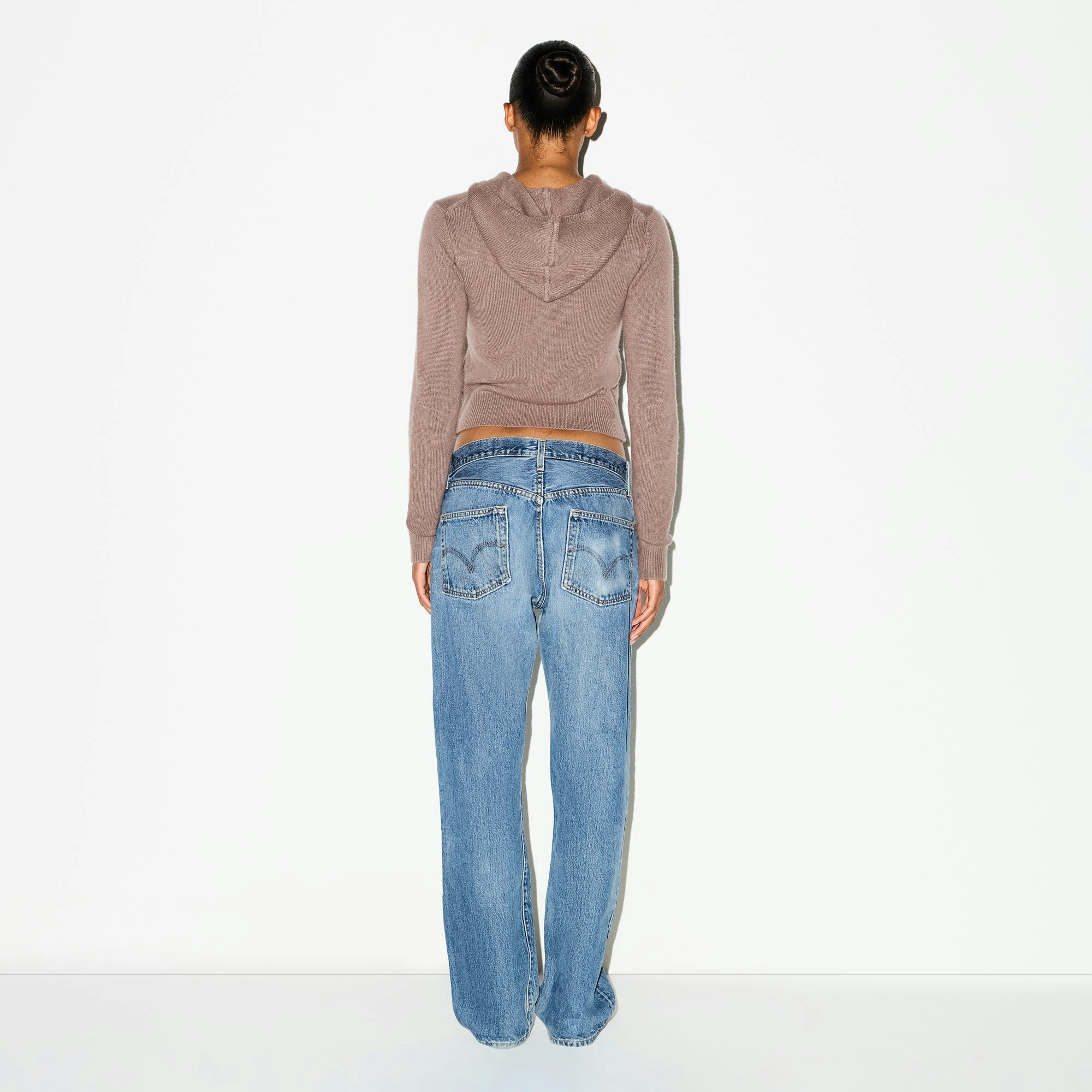 Skims Cashmere Zip Up Hoodie Umber