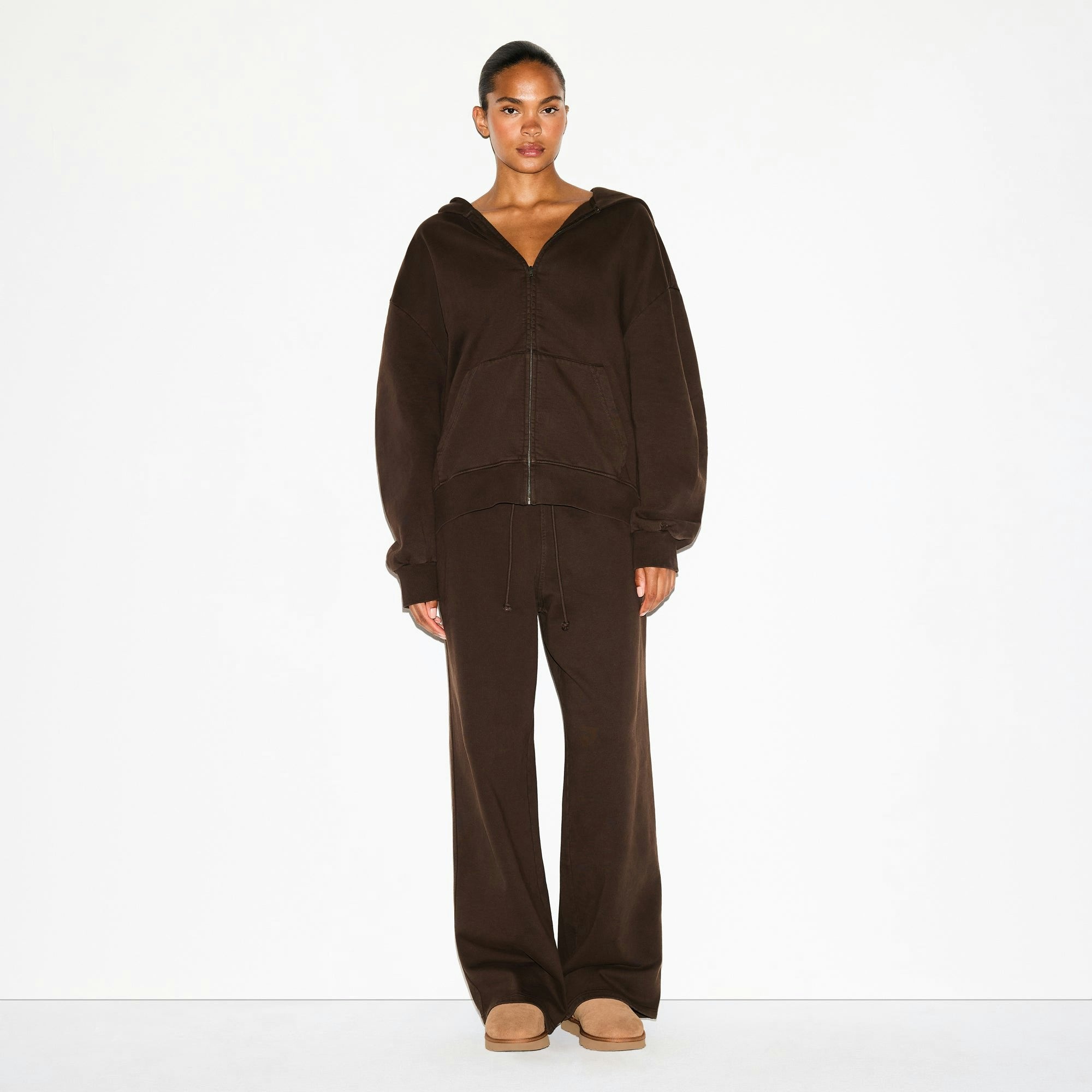 BOYFRIEND FLEECE ZIP UP HOODIE