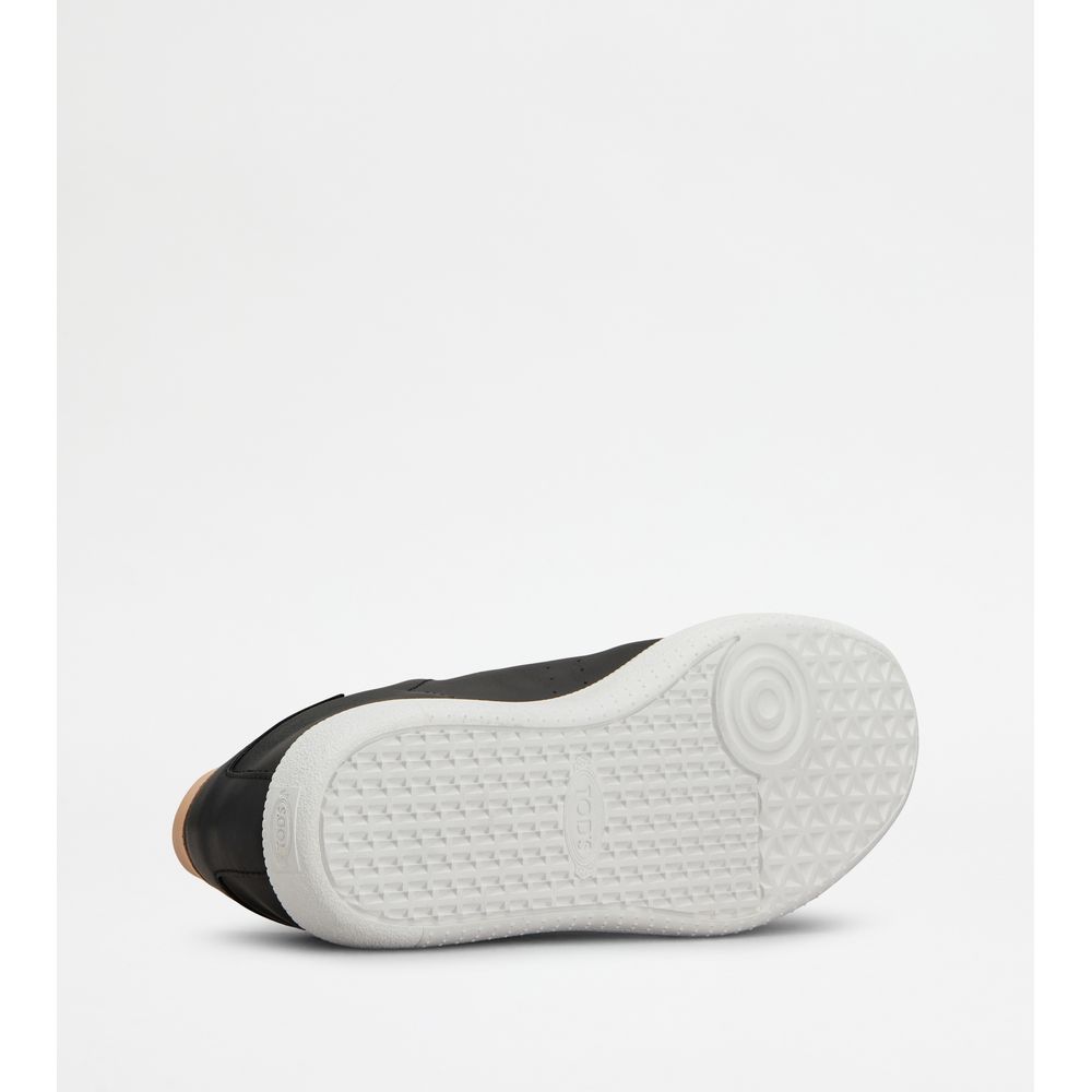 Tods Tabs Sneakers In Leather Black Natural Womens