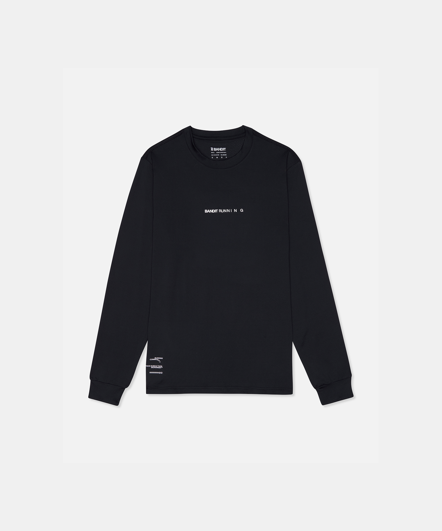 Bandit Micromesh Long Sleeve Performance Tee Unisex Black