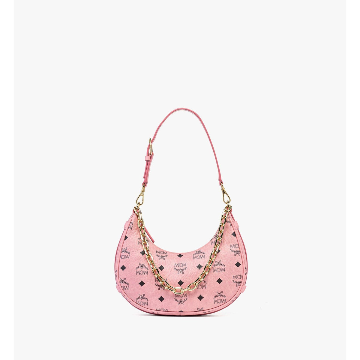 MCM Small Aren Crescent Hobo Bag in Visetos