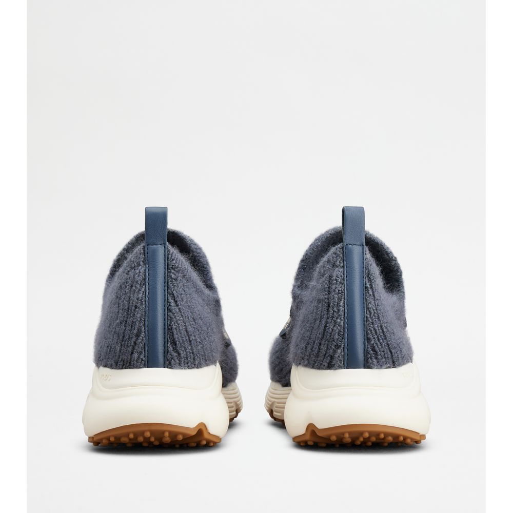 Tods Kate Slip-On Sneakers In Fabric Blue Womens