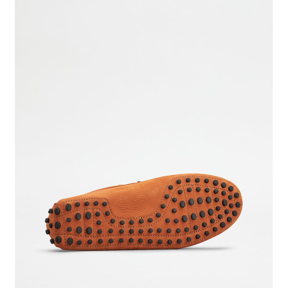 Tods Gommino Driving Shoes In Nubuck Orange Mens