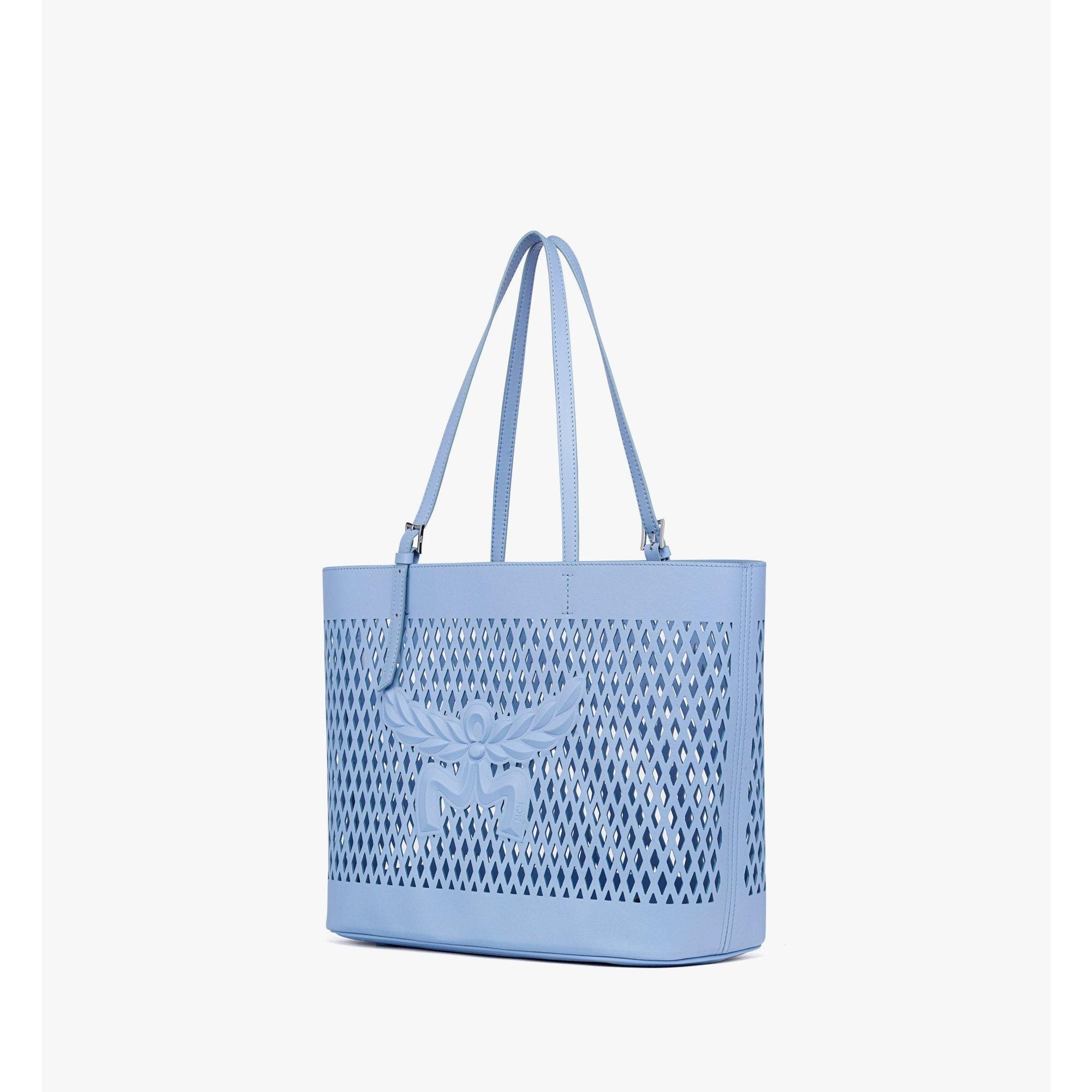 MCM Medium Himmel Shopper in Perforated Calfskin Leather
