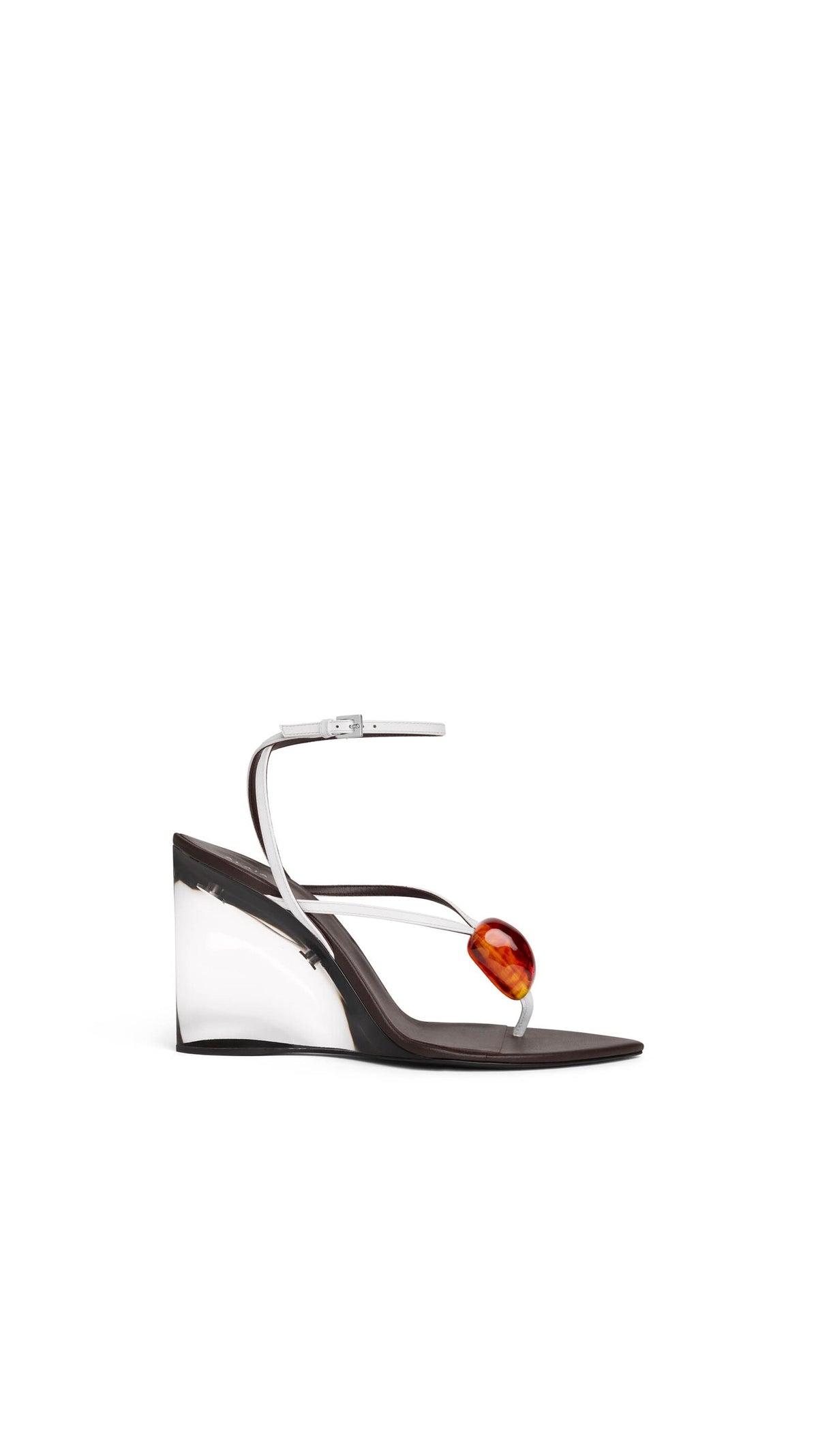 Alaïa Invisible Jewel Wedge Sandals In Patent Calfskin