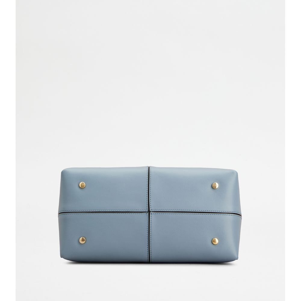 Tods Di Bag Folio In Leather Small Light Blue