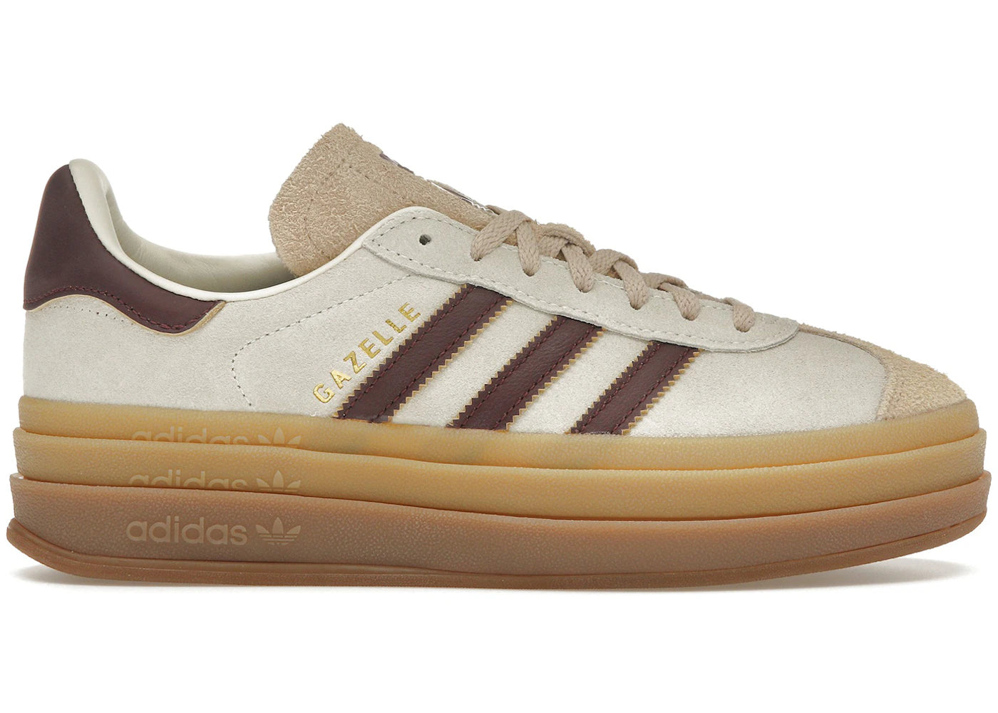 Adidas Gazelle Bold Cream White Maroon (Women'S)