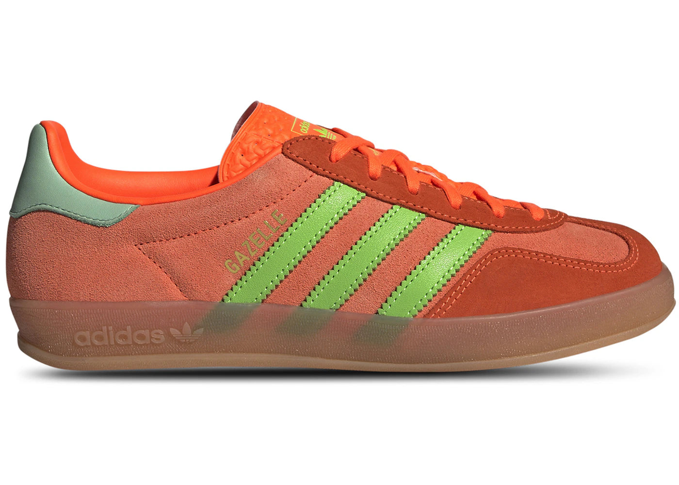 Adidas Gazelle Indoor Solar Orange Solar Green (Women'S)