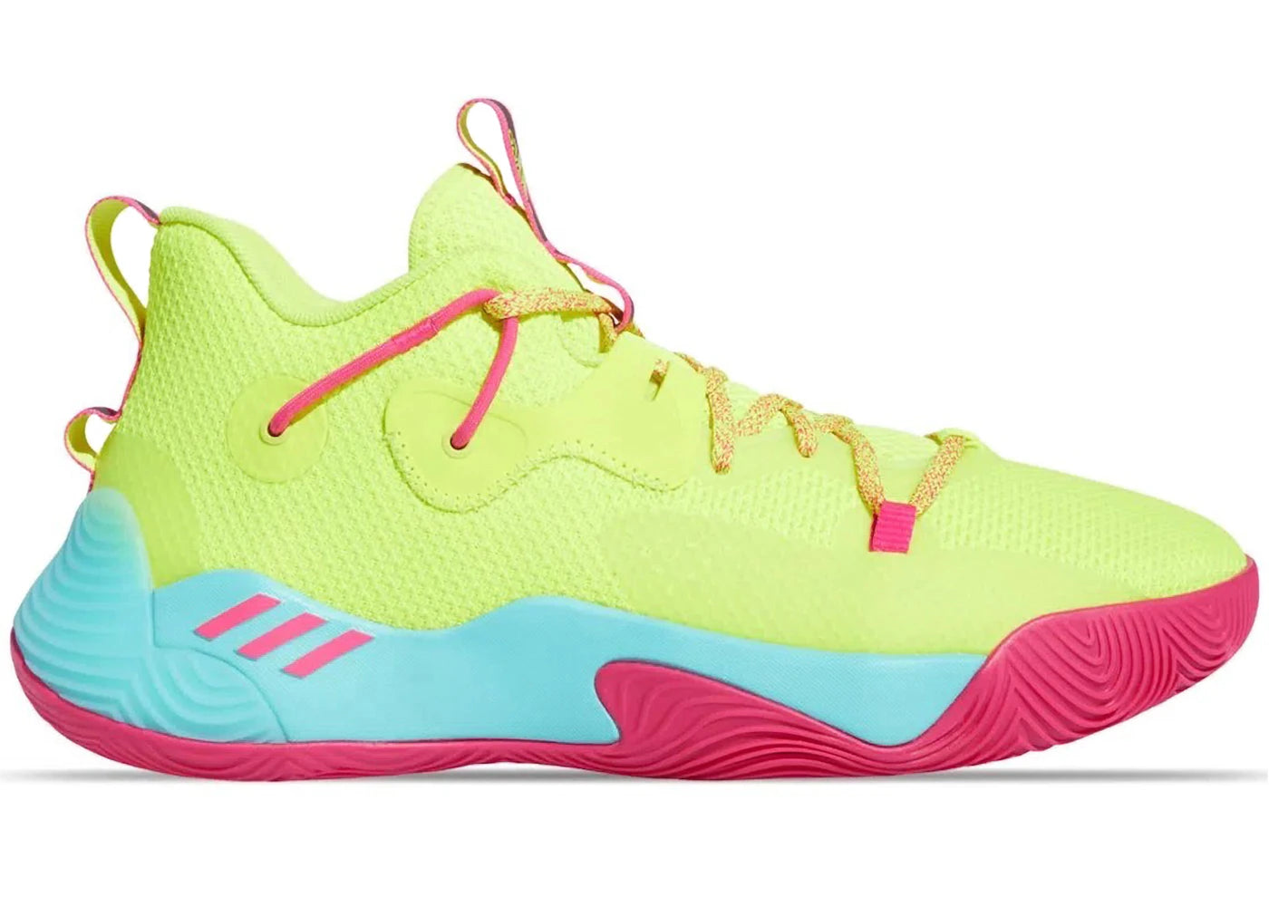 Adidas Harden Stepback Solar Yellow Shock Pink UK 11