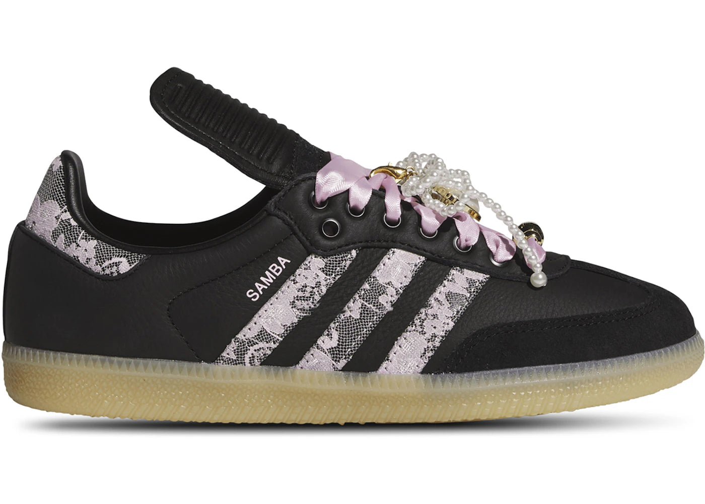 Adidas Samba Lt Black Pink Floral Pearls (Women'S)
