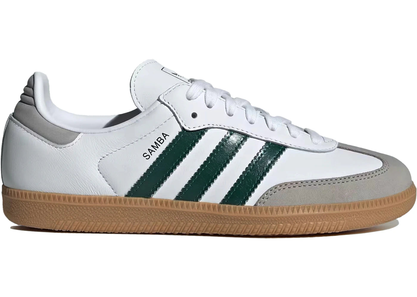 adidas samba og white collegiate green gum (women's)