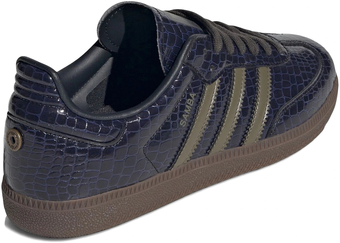 Adidas Samba Snakeskin Boot Navy Olive Womens