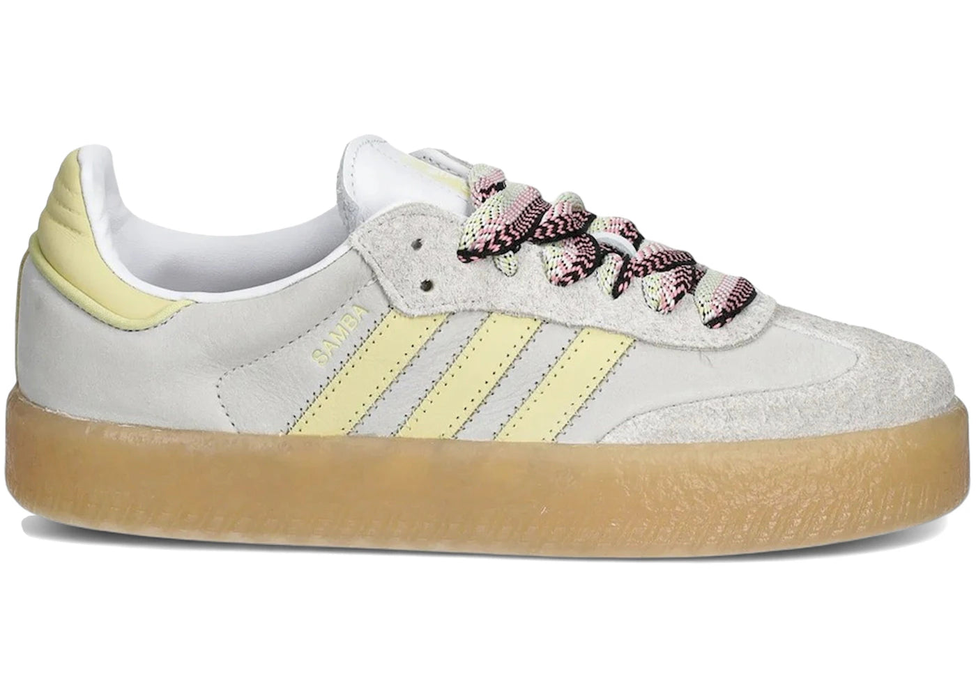Adidas Sambae White Grey Powder Yellow (Women'S)