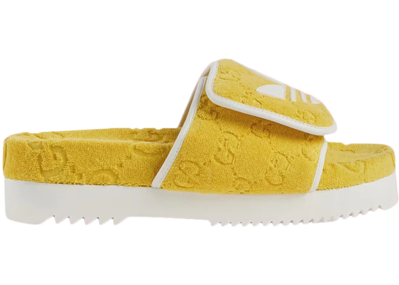 adidas x gucci gg platform sandal yellow cotton