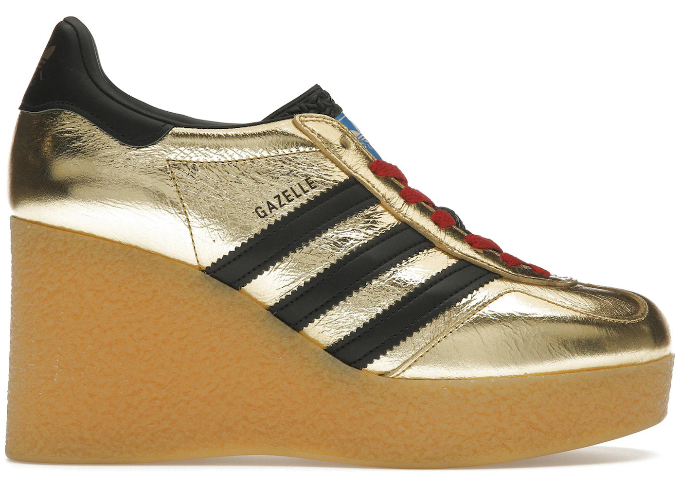 Adidas X Gucci Gazelle Wedge Gold Metallic Black Womens – Kicks Machine