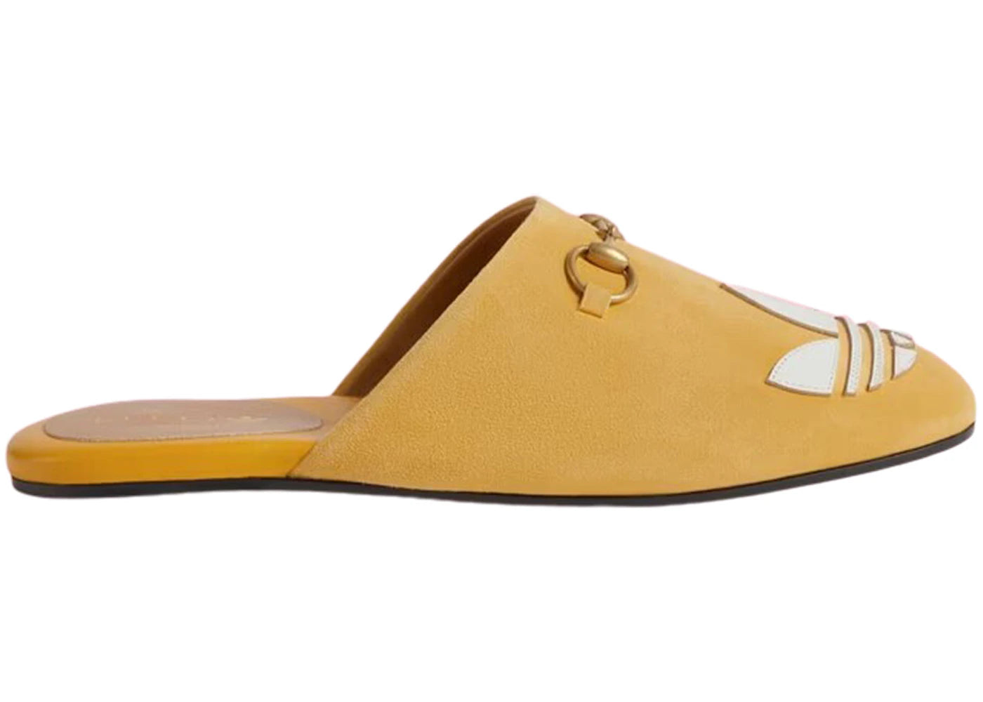adidas x gucci trefoil slipper yellow suede
