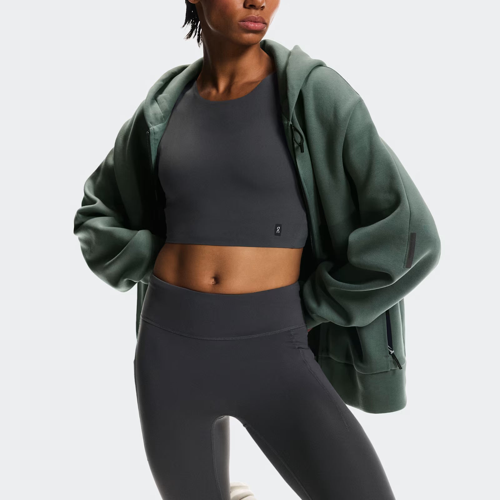 On Focus Tech Zip Hoodie Olive (Women'S)