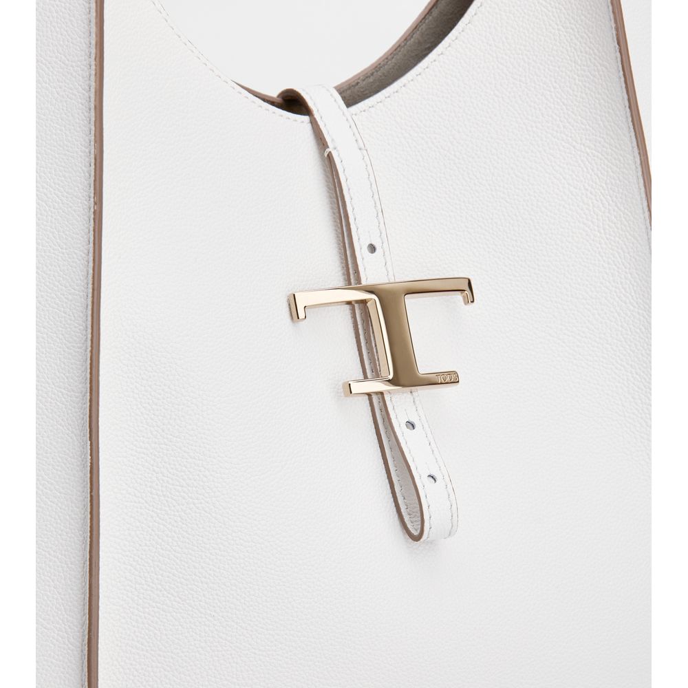 Tods T Timeless Hobo Bag In Leather Large White
