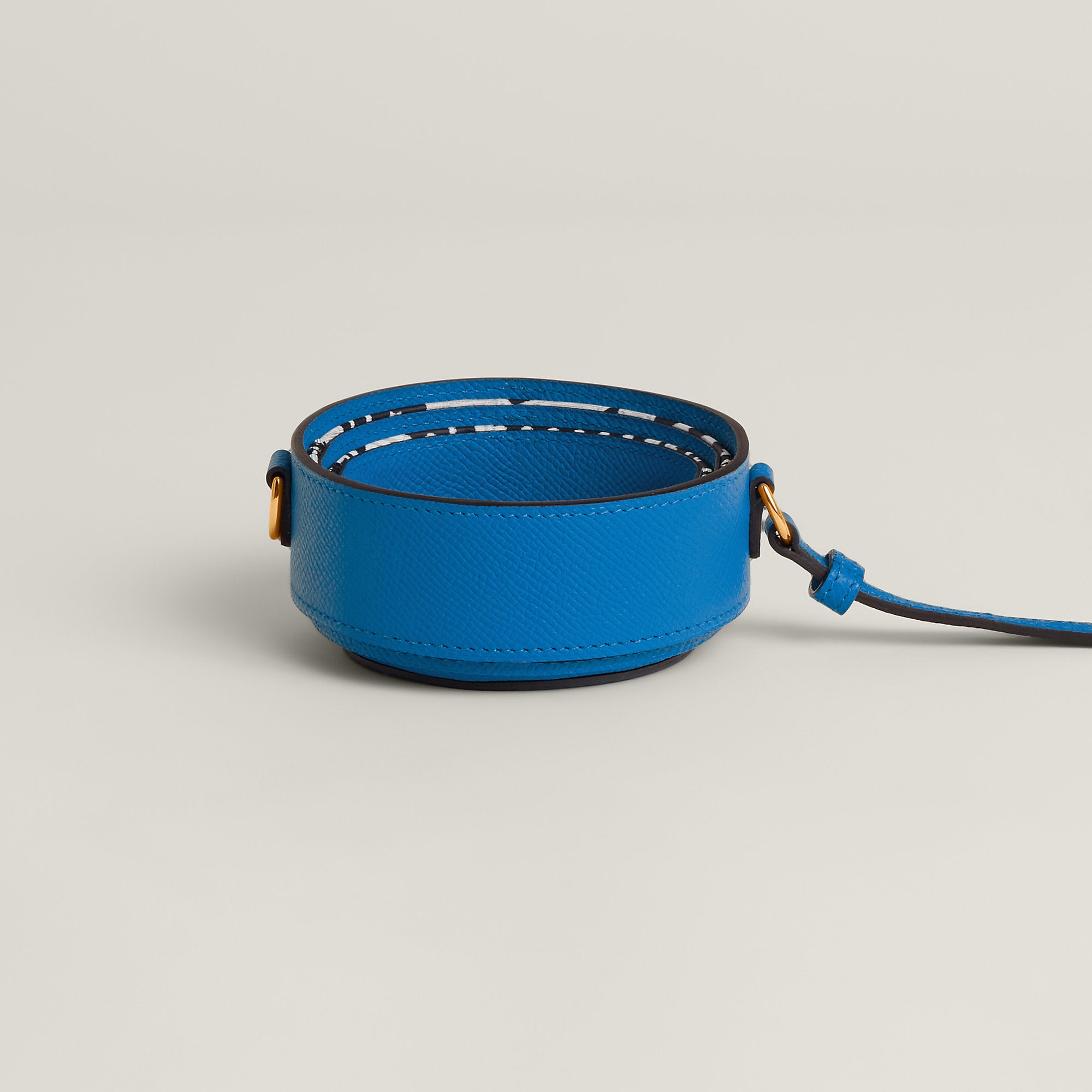 Hermes Avecsoie In The Pocket Water Bottle Holder Bleu Zanzibar