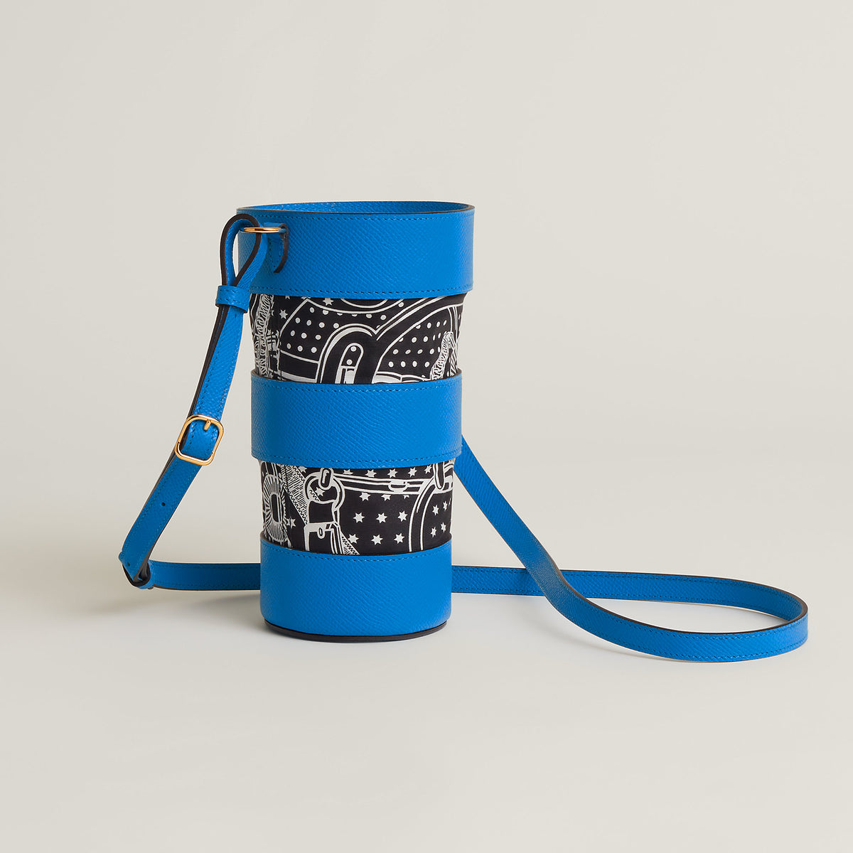 Hermes Avecsoie In The Pocket Water Bottle Holder Bleu Zanzibar