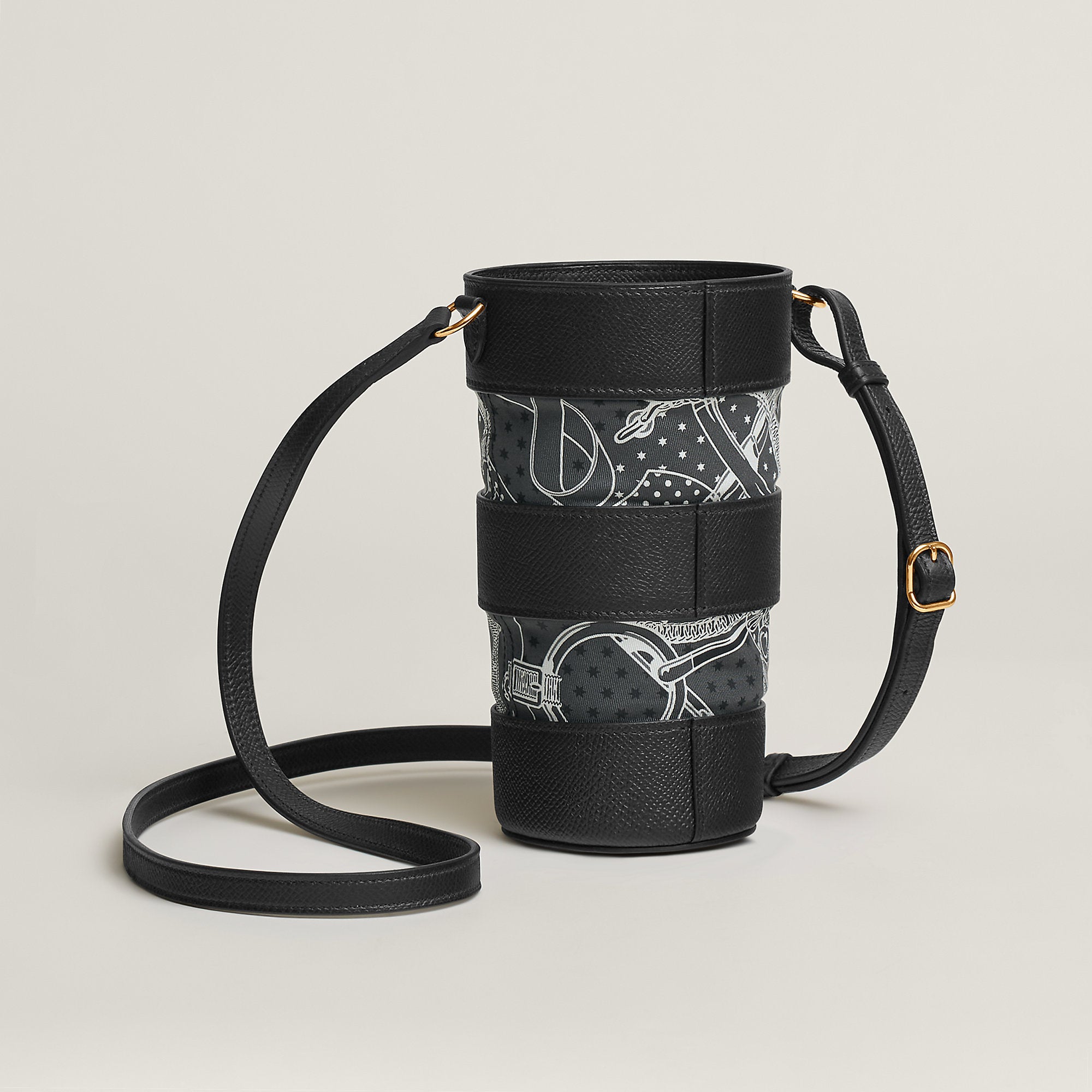 Hermes Avecsoie In The Pocket Water Bottle Holder Noir