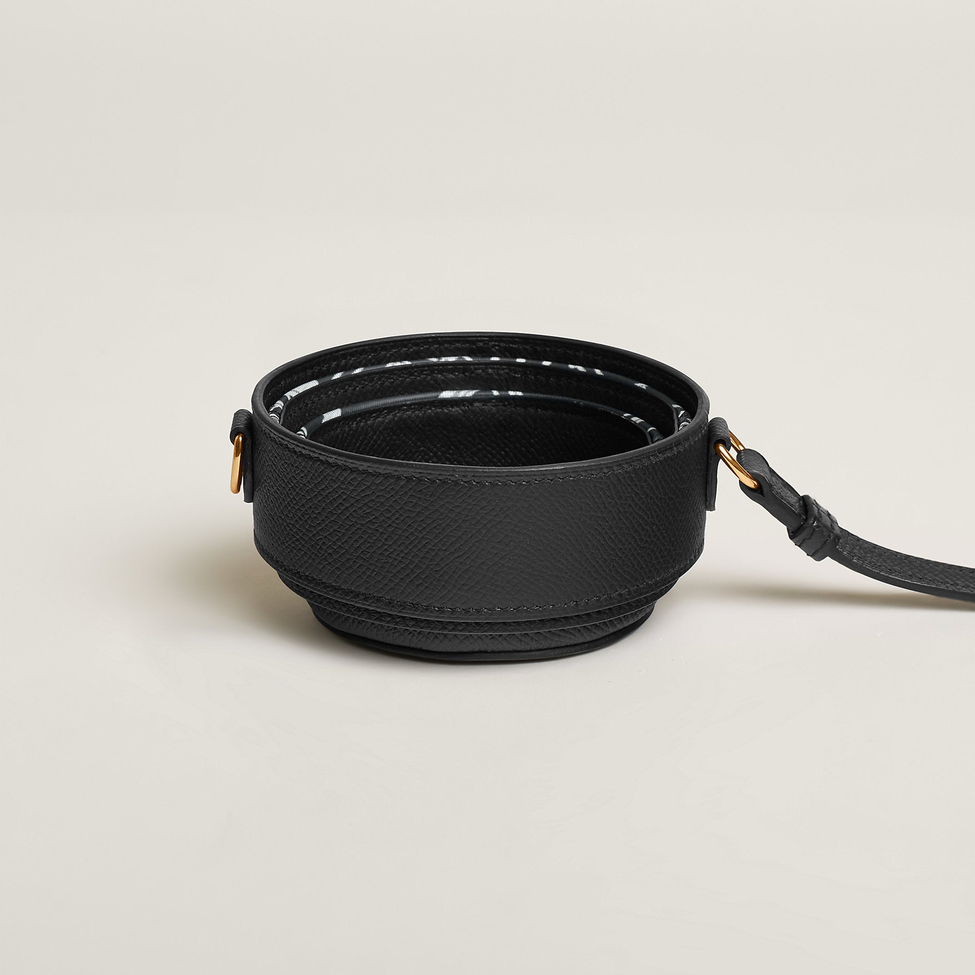 Hermes Avecsoie In The Pocket Water Bottle Holder Noir