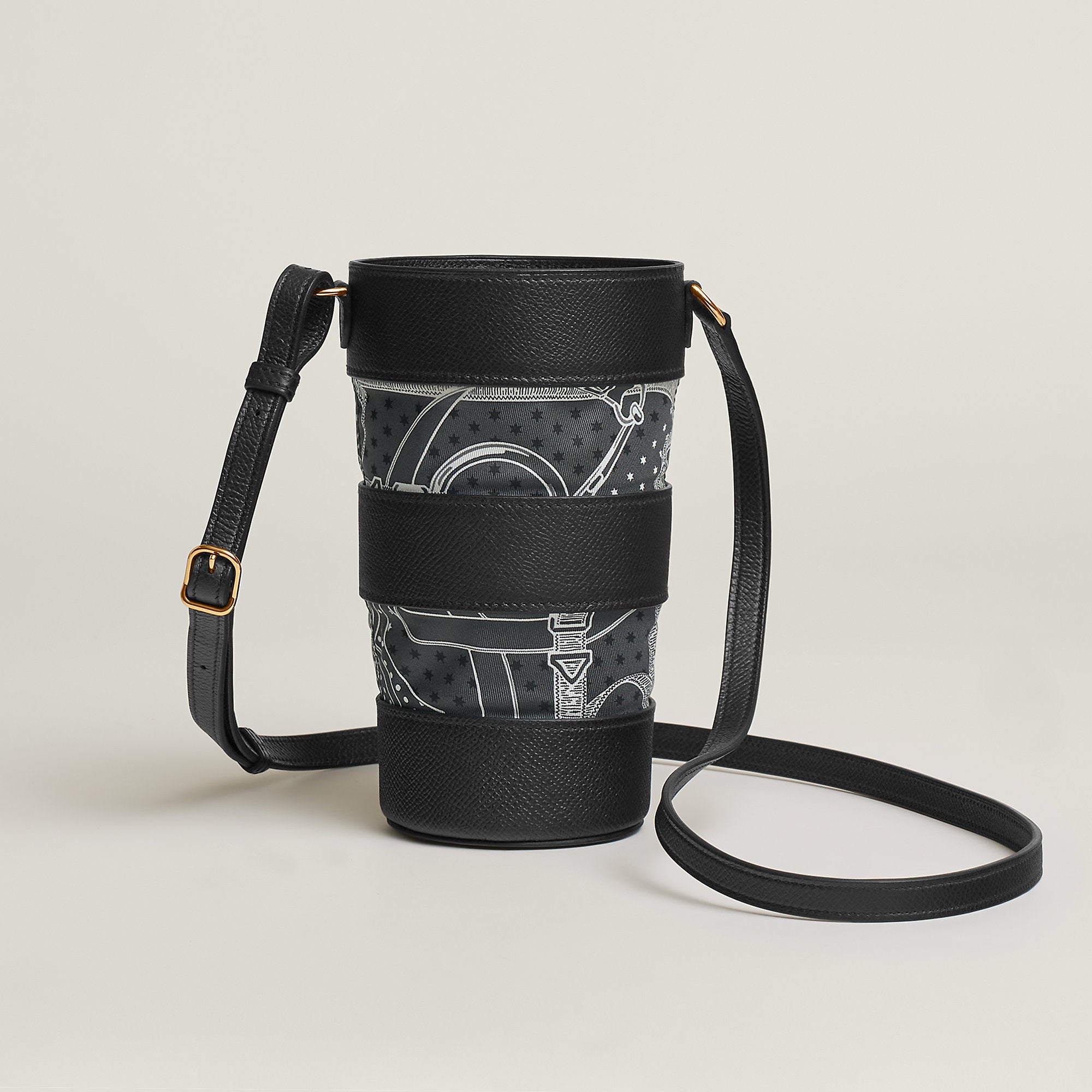 Hermes Avecsoie In The Pocket Water Bottle Holder Noir