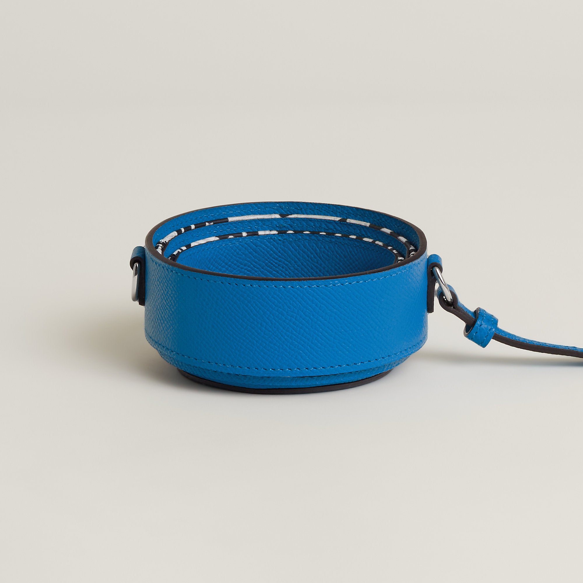 Hermes Avecsoie In The Pocket Water Bottle Holder Bleu Zanzibar