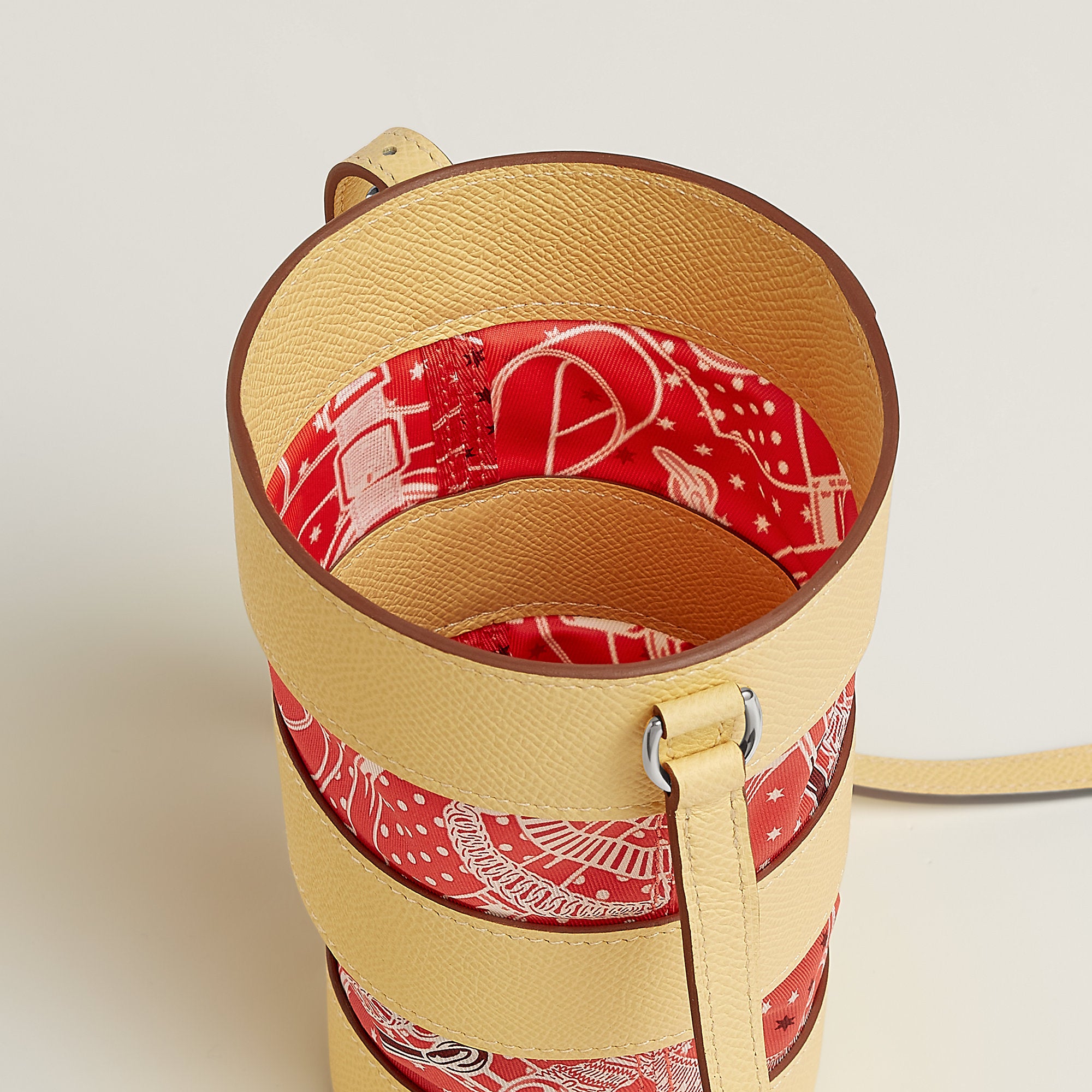 Hermes Avecsoie In The Pocket Water Bottle Holder Jaune Poussin