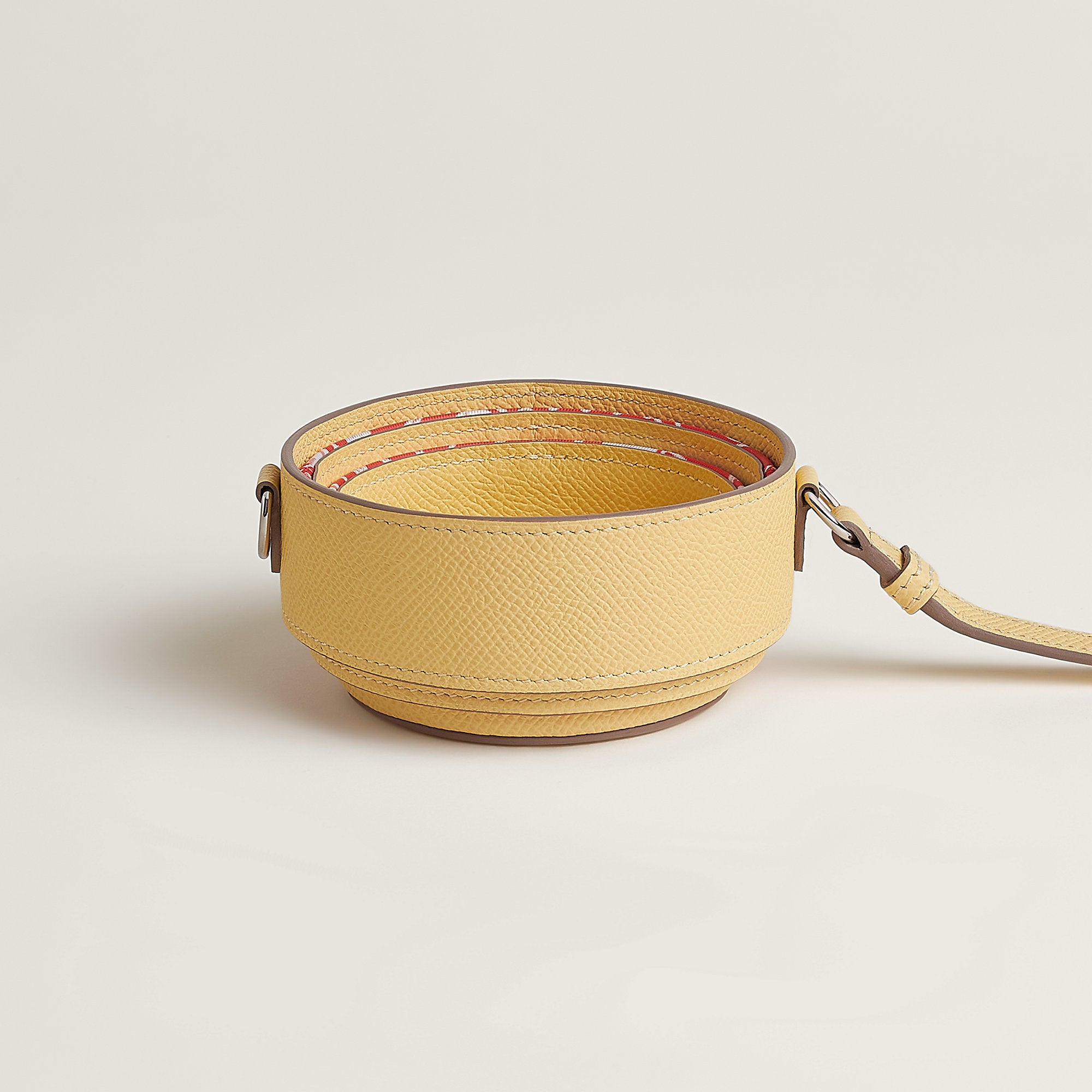 Hermes Avecsoie In The Pocket Water Bottle Holder Jaune Poussin