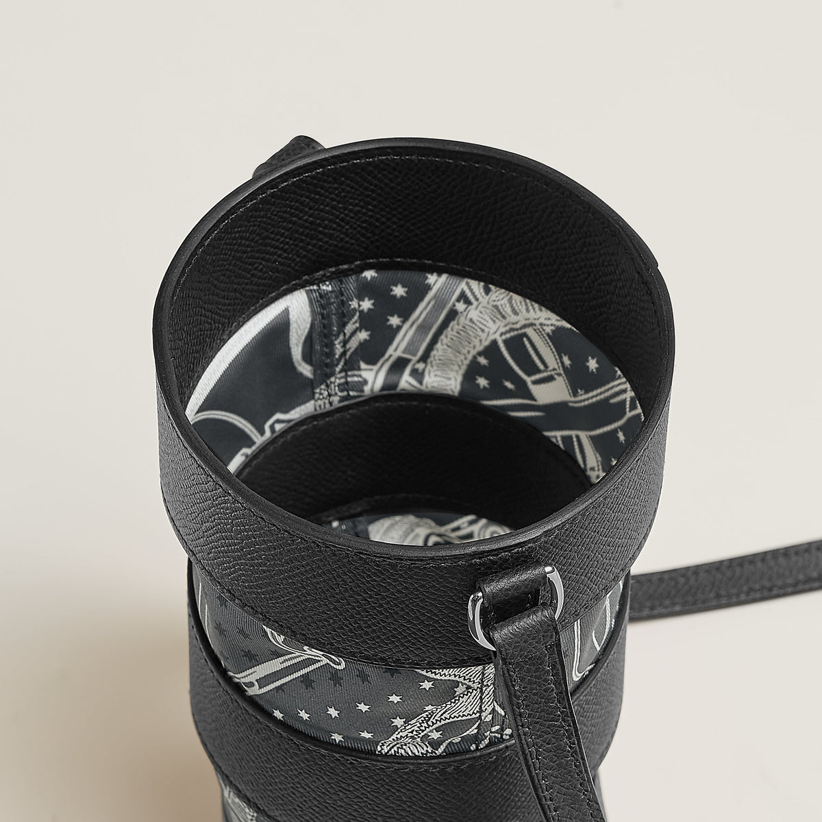 Hermes Avecsoie In The Pocket Water Bottle Holder Noir