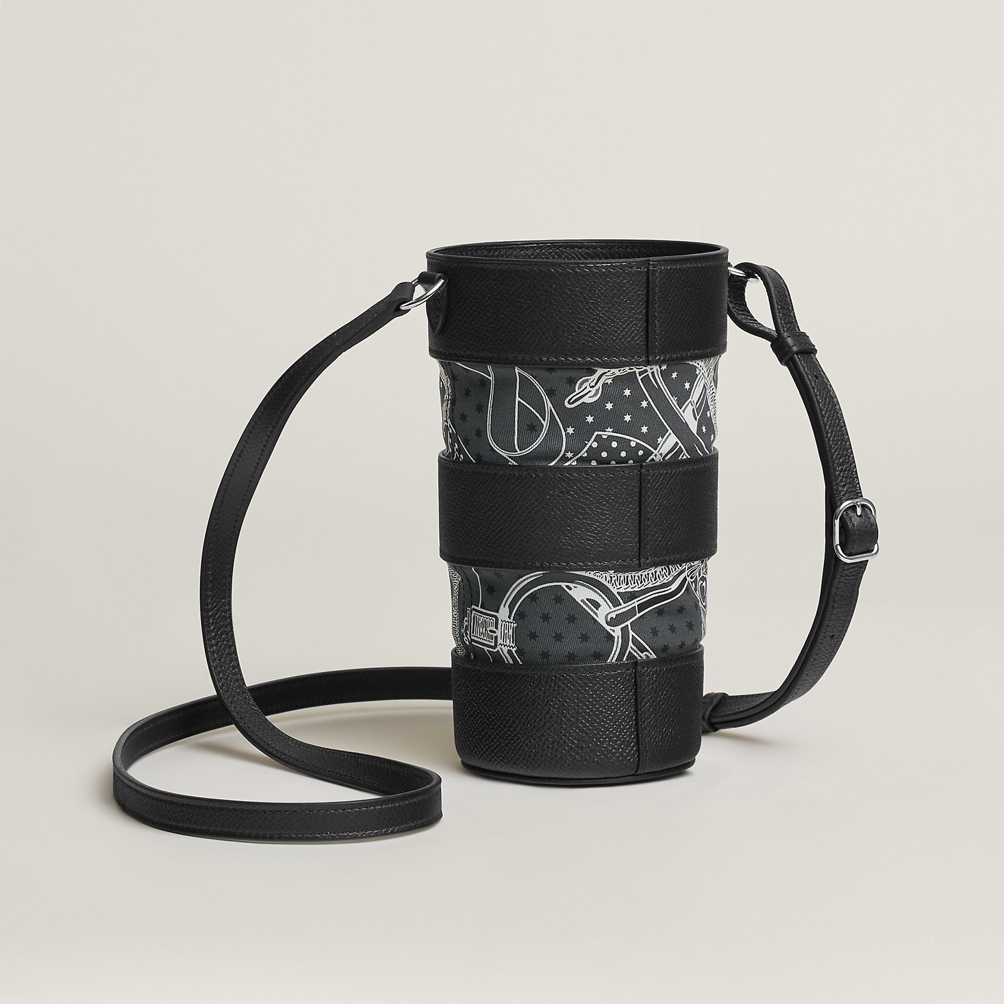 Hermes Avecsoie In The Pocket Water Bottle Holder Noir