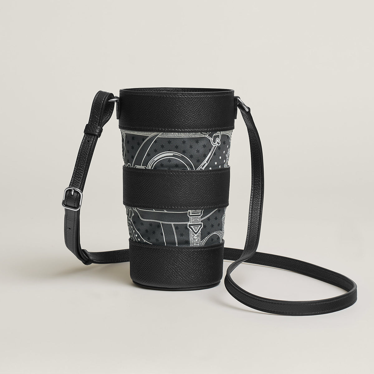 Hermes Avecsoie In The Pocket Water Bottle Holder Noir