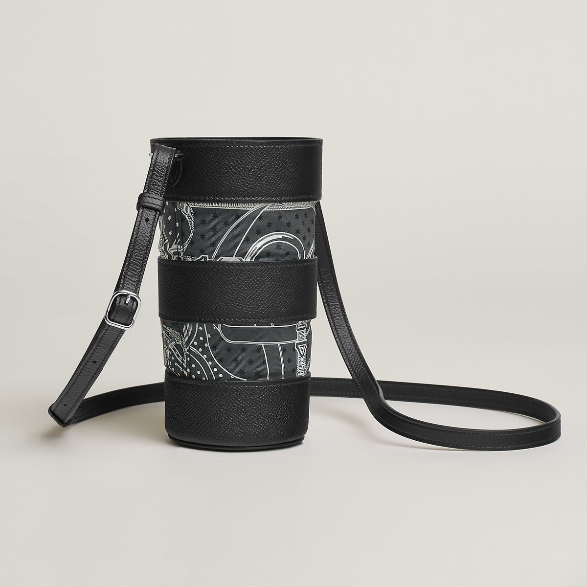 Hermes Avecsoie In The Pocket Water Bottle Holder Noir