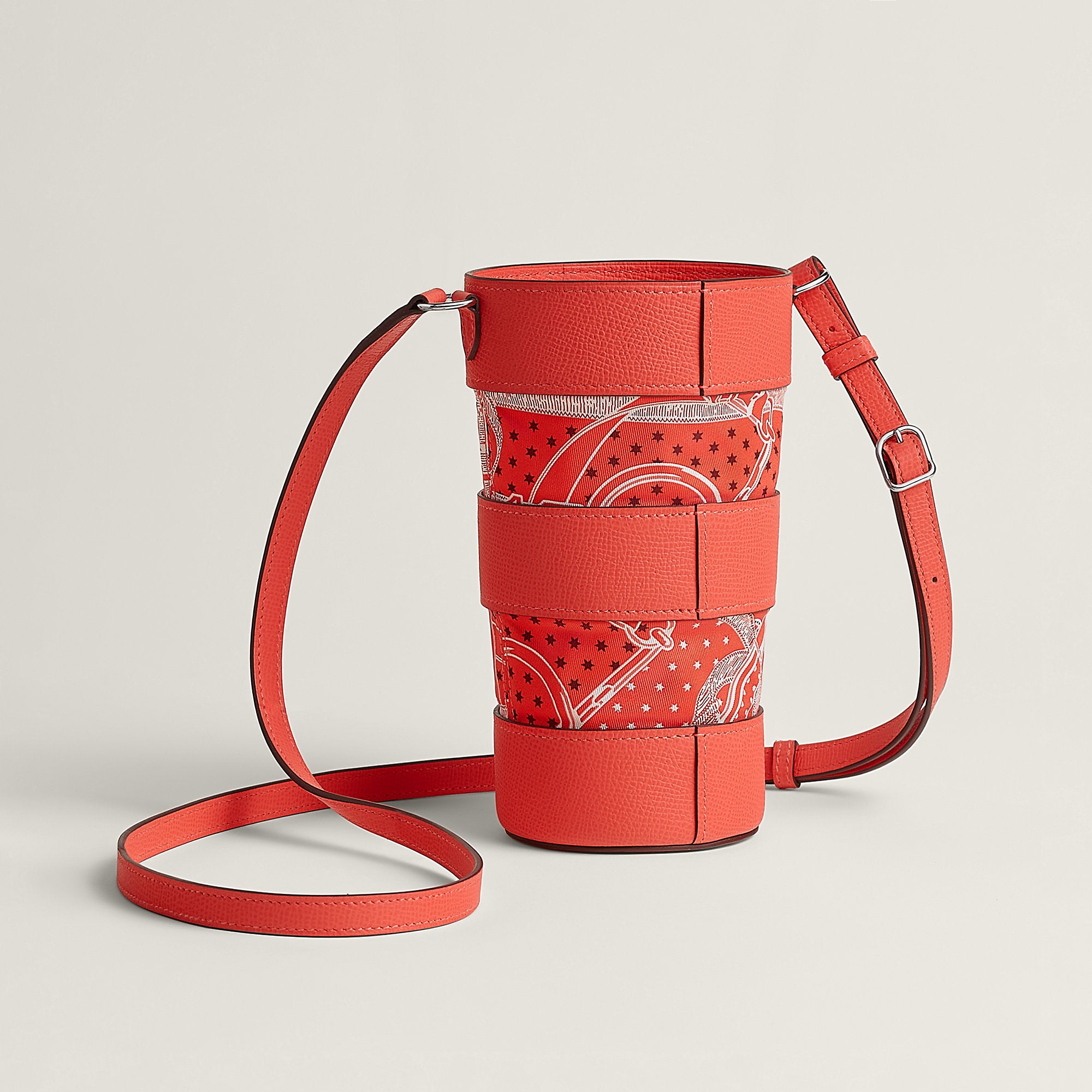 Hermes Avecsoie In The Pocket Water Bottle Holder Orange Field