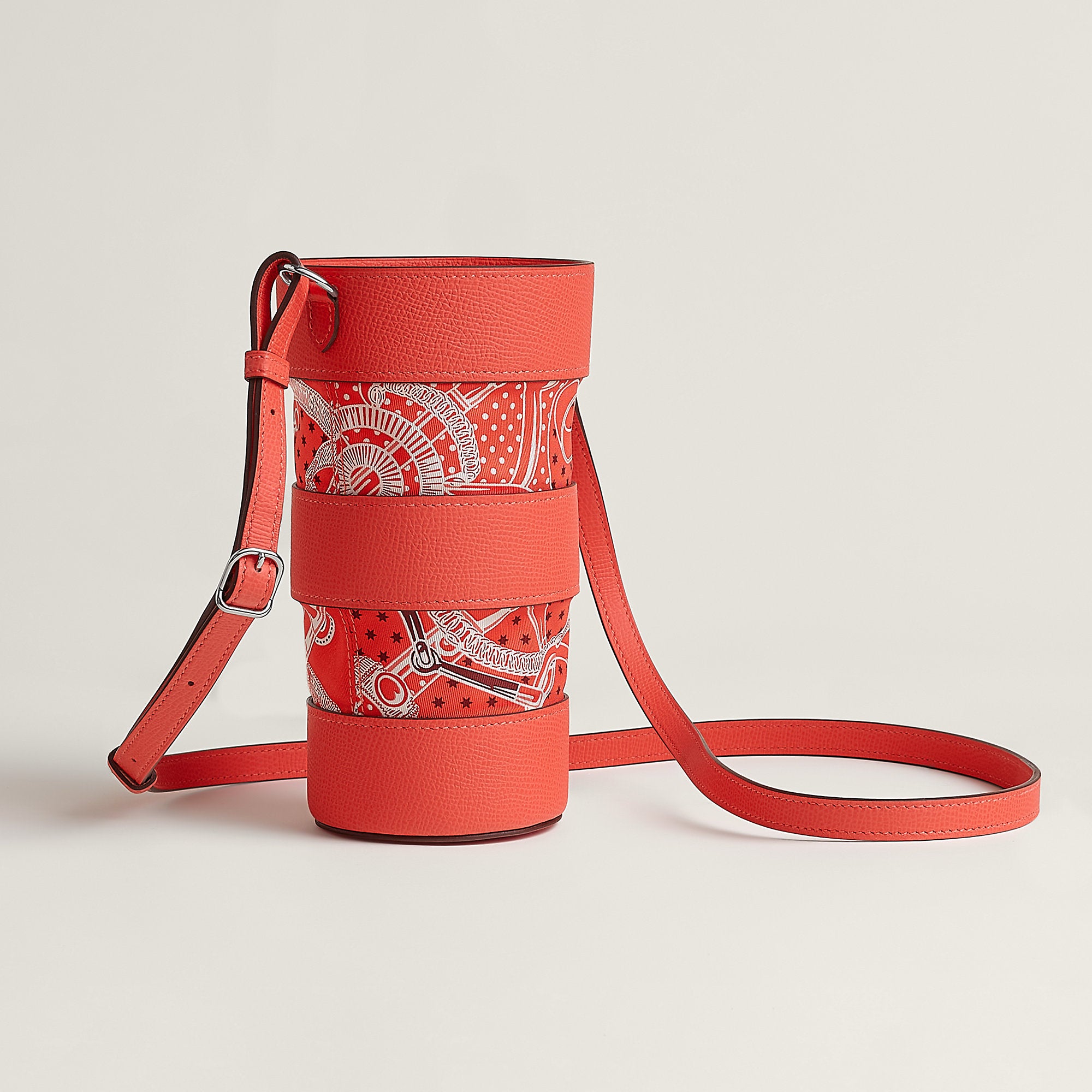 Hermes Avecsoie In The Pocket Water Bottle Holder Orange Field