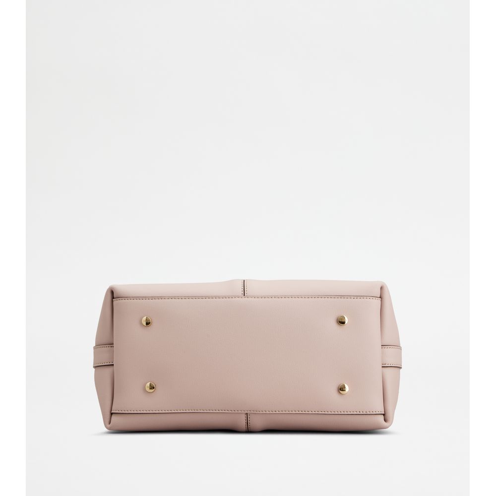 Tods Tote Shopping Bag In Leather Small Pink