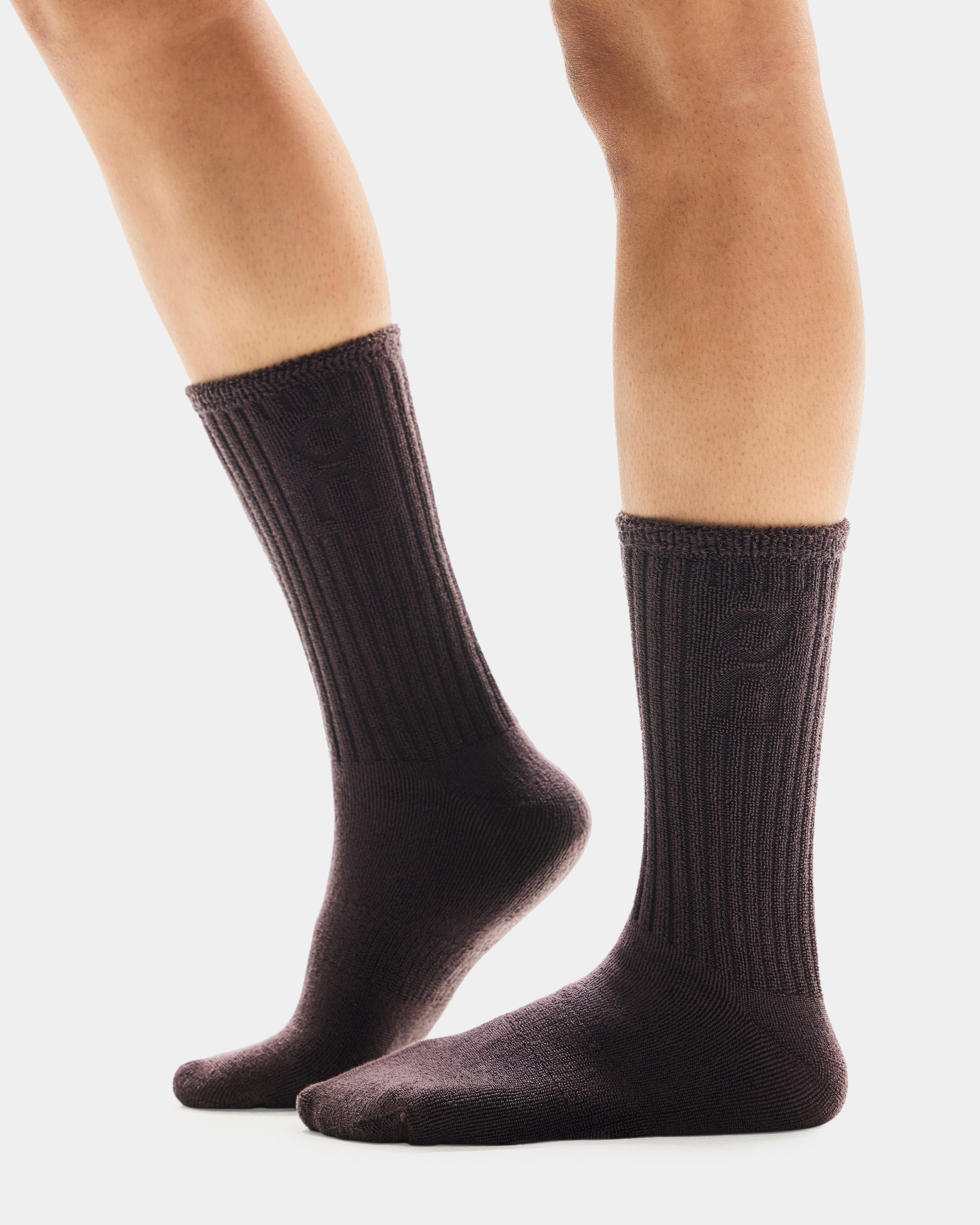 On Terry Sock High Pebble