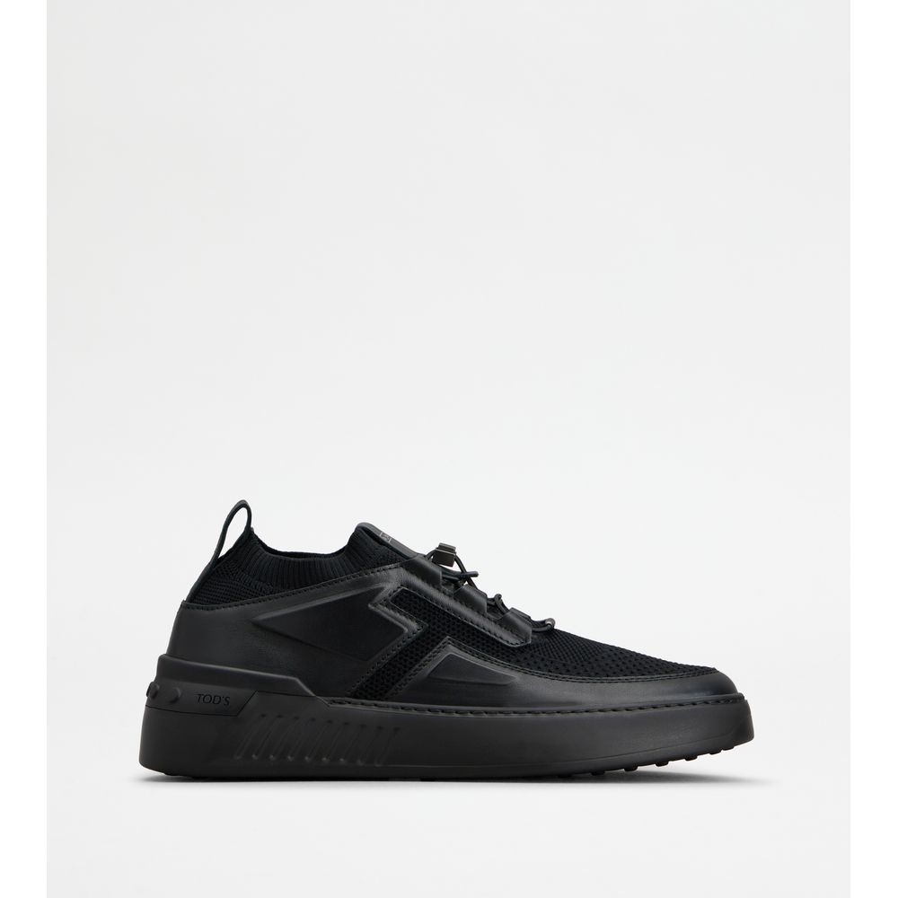 Tods No_Code X In Leather And Technical Fabric Black Mens