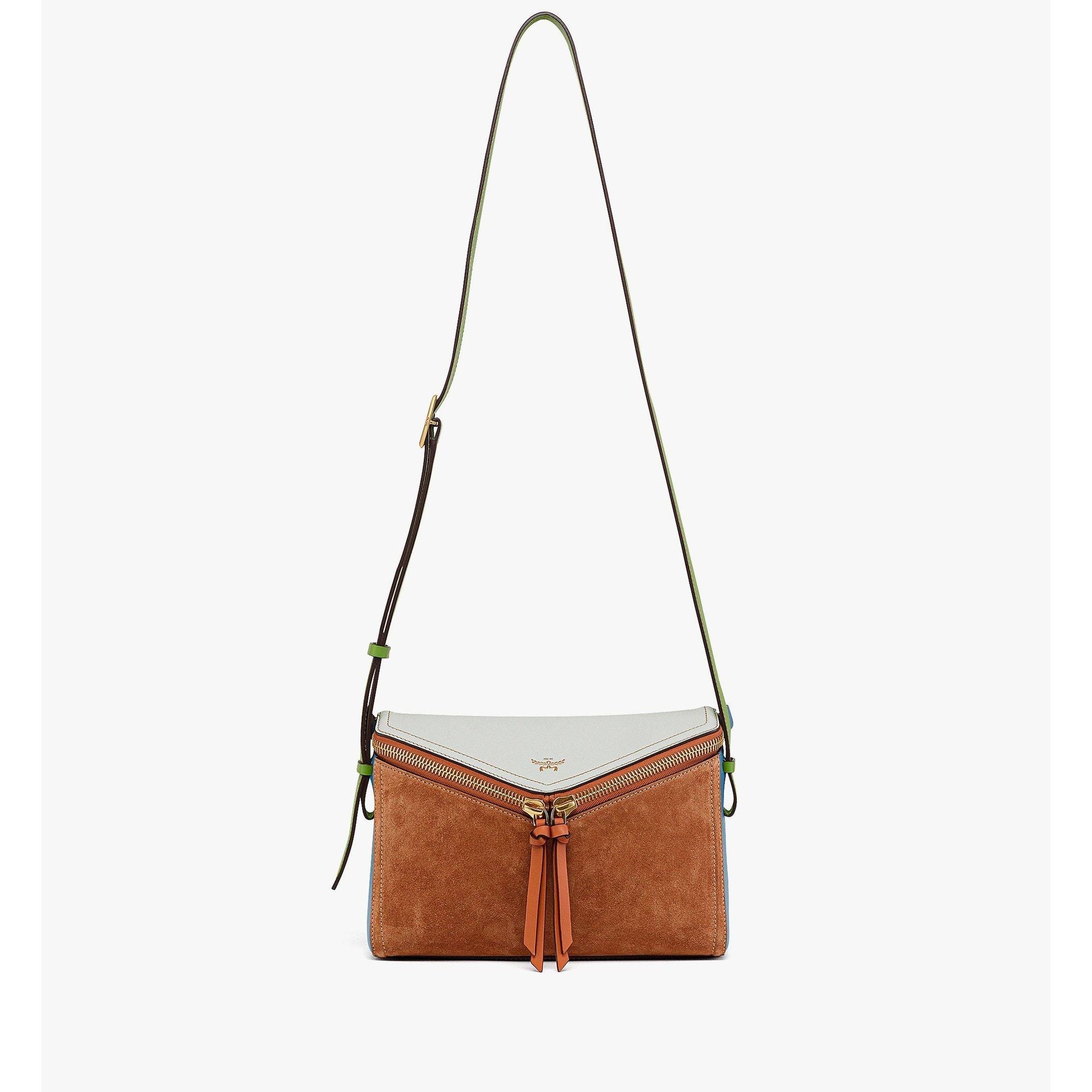 MCM Diamant 3d Shoulder Bag In Suede And Calf Leather