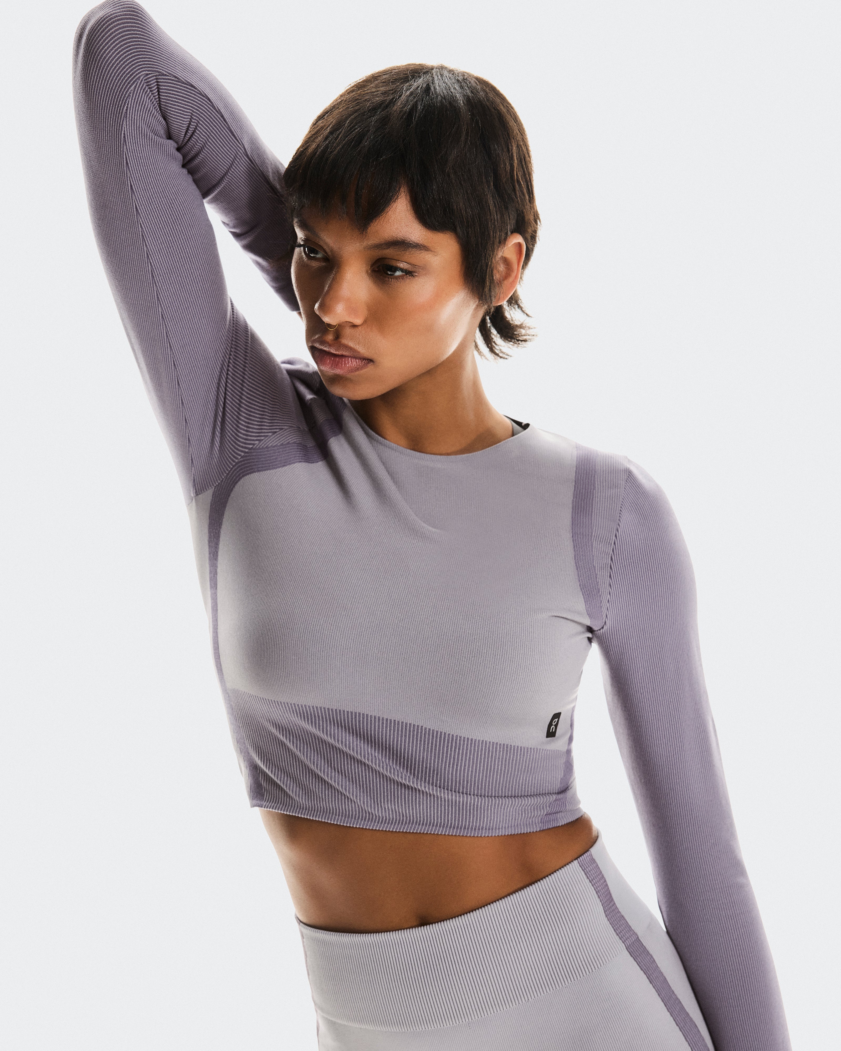On Studio Knit Long-T Crop Lilac | Cosmos (Women's)
