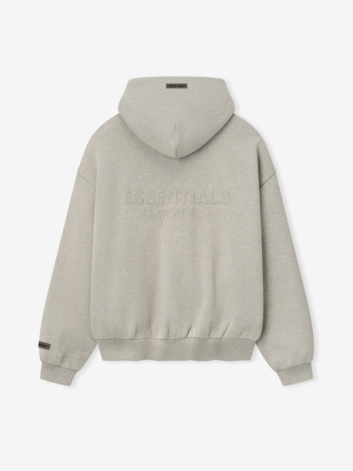 Essentials Embossed Classic Fleece Zip-Up Hoodie Warm Heather