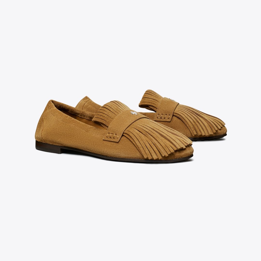 Tory Burch Ballet Fringe Loafer TOFFEE