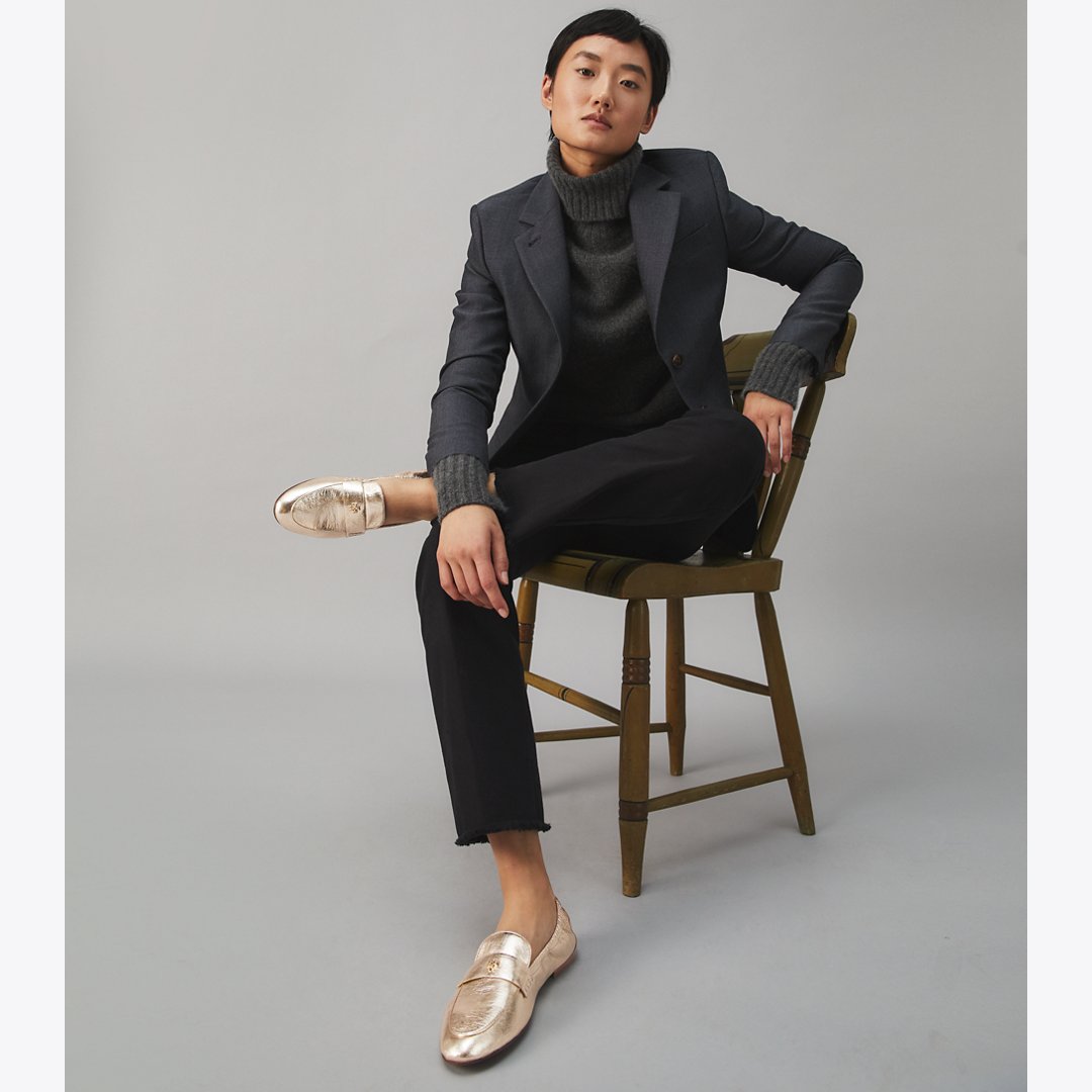 Tory Burch Ballet Loafer Spark Gold