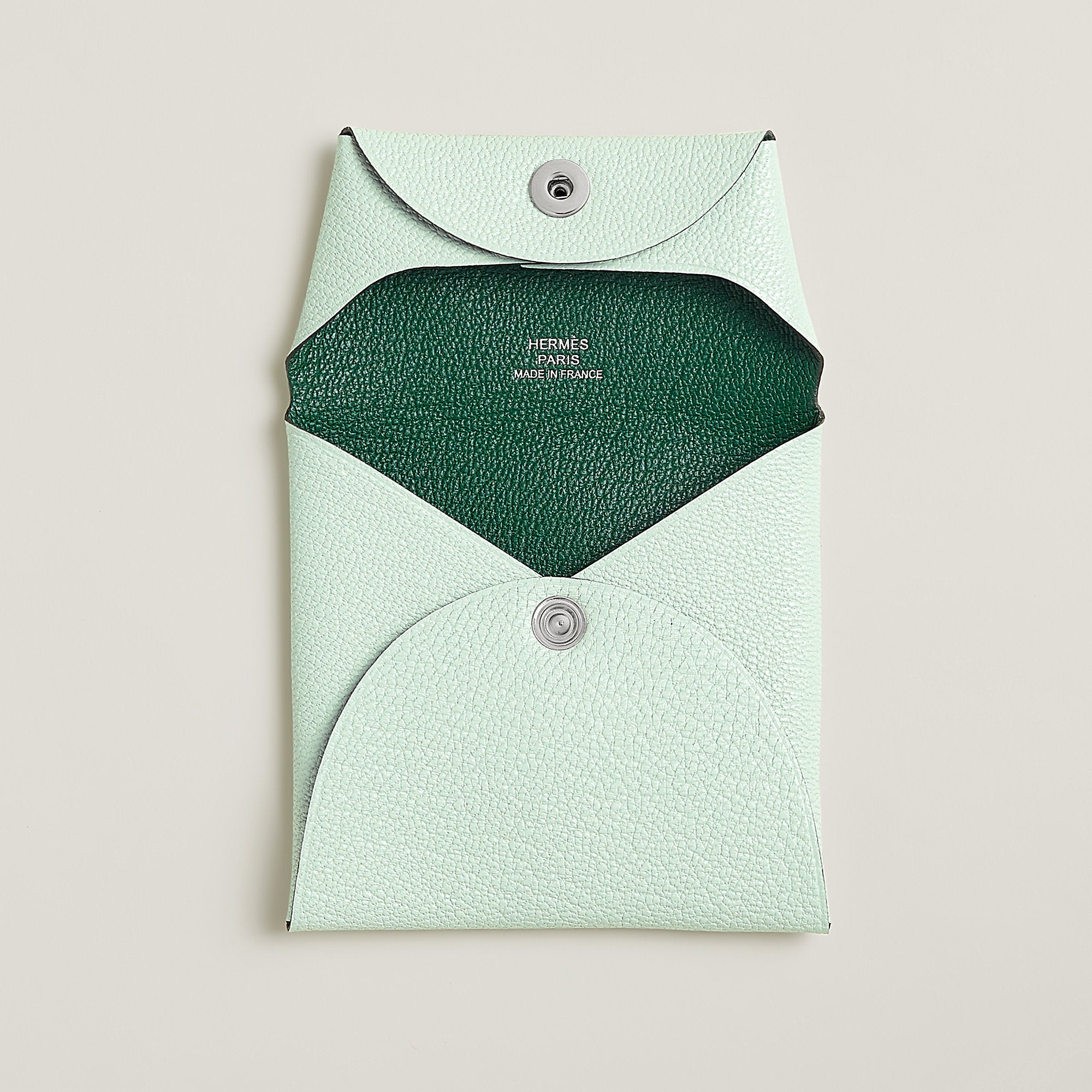 Hermes Bastia Verso Change Purse Vert Peppermint