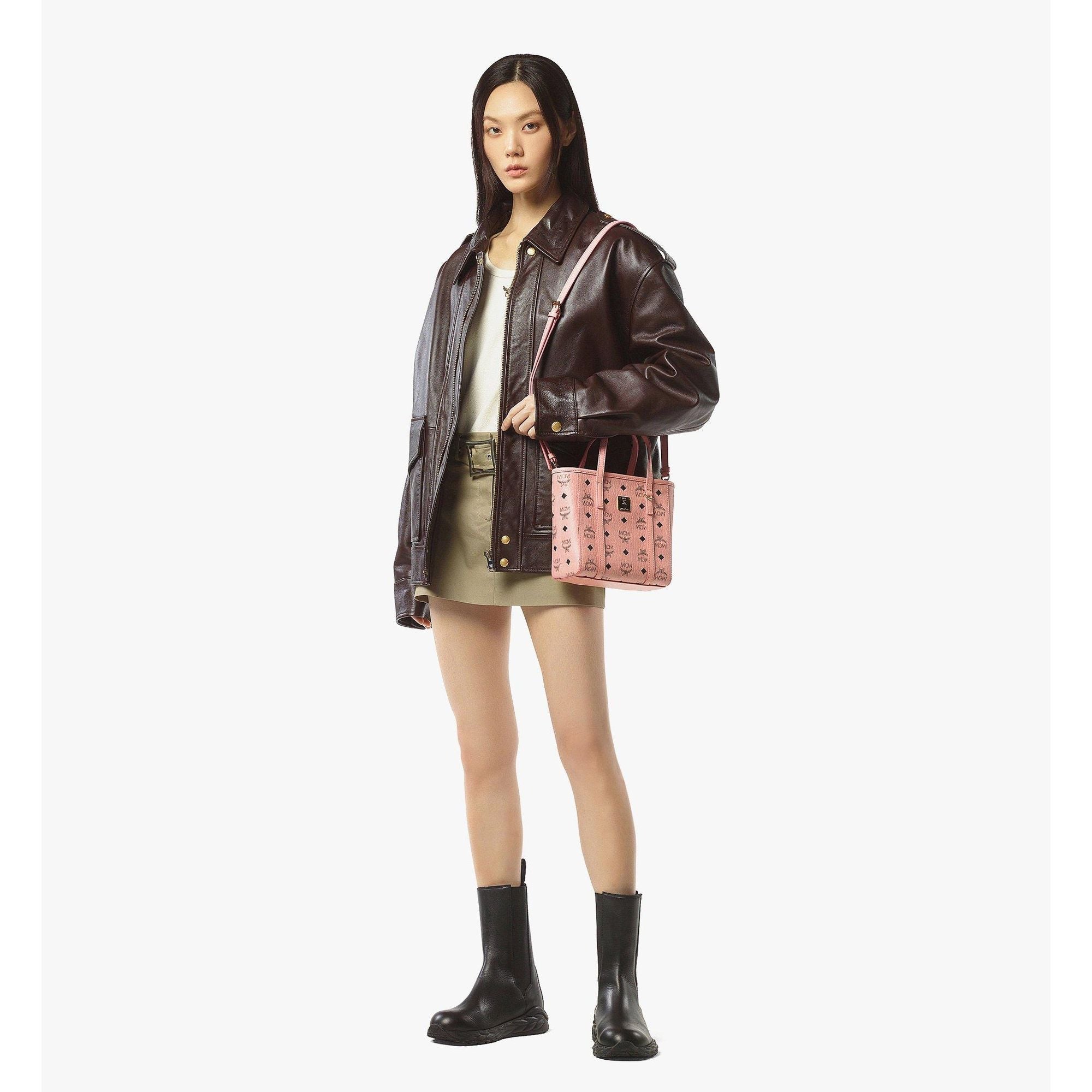 MCM Mini Toni Top-Zip Shopper in Visetos