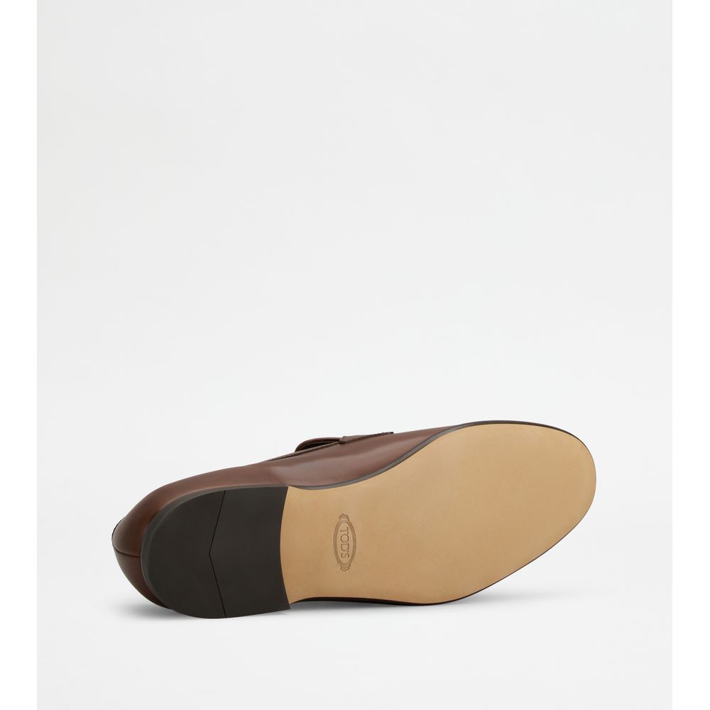 Tods Kate Loafers In Leather Brown Mens