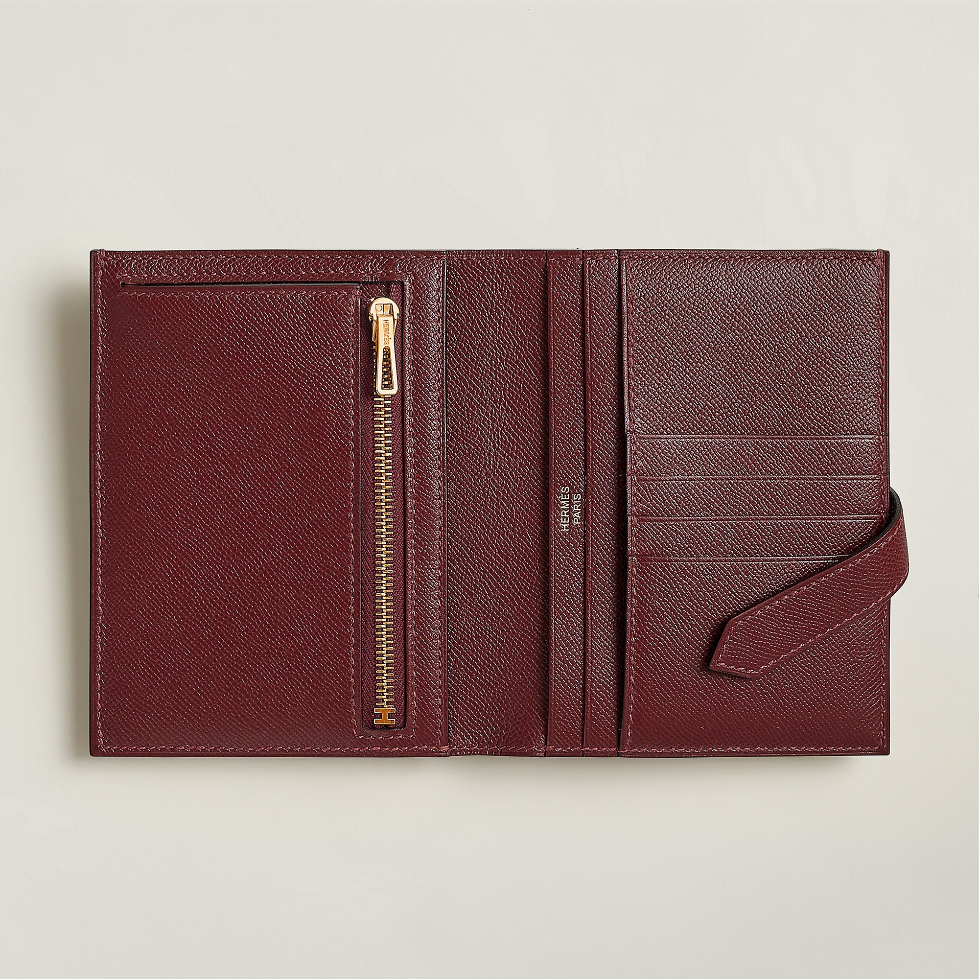 Hermes Bearn Compact Wallet Rouge H