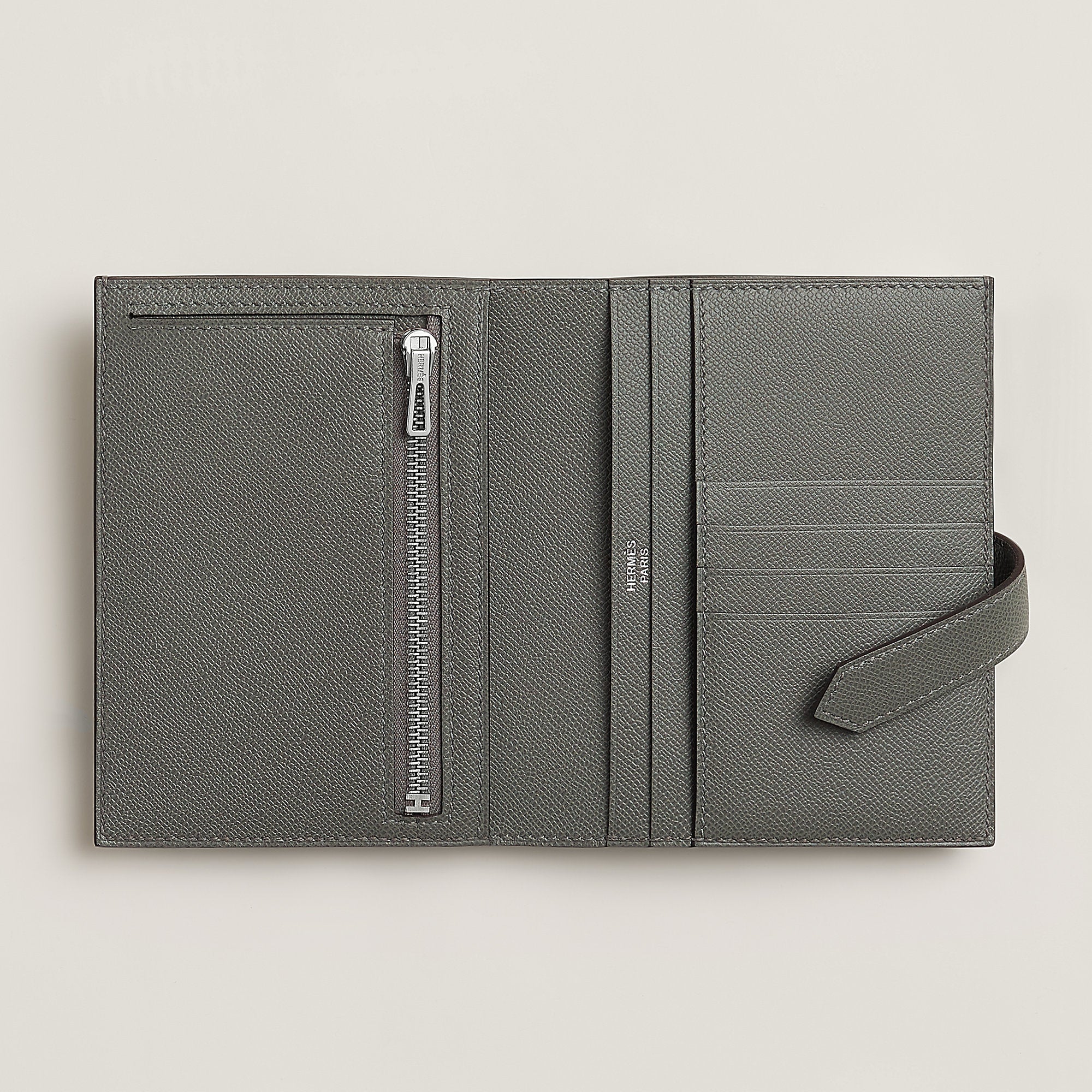 Hermes Bearn Compact Wallet Gris Meyer