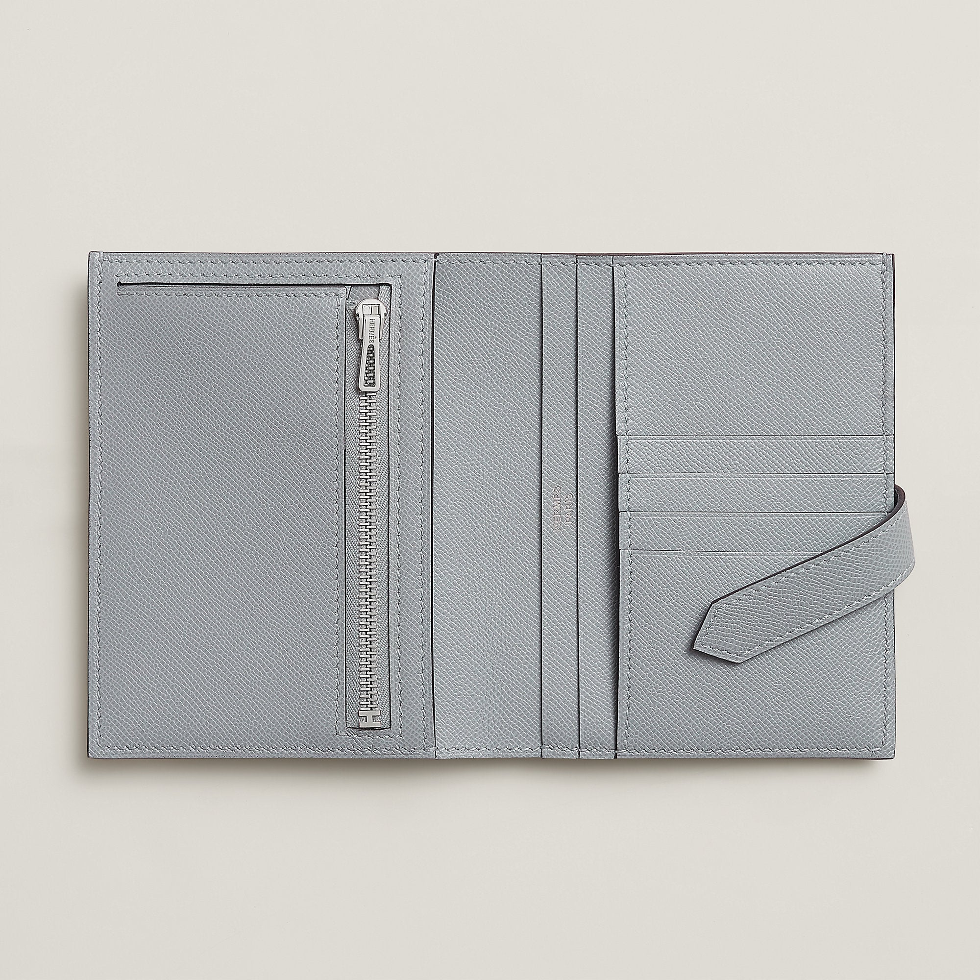 Hermes Bearn Compact Wallet Gris Pantin